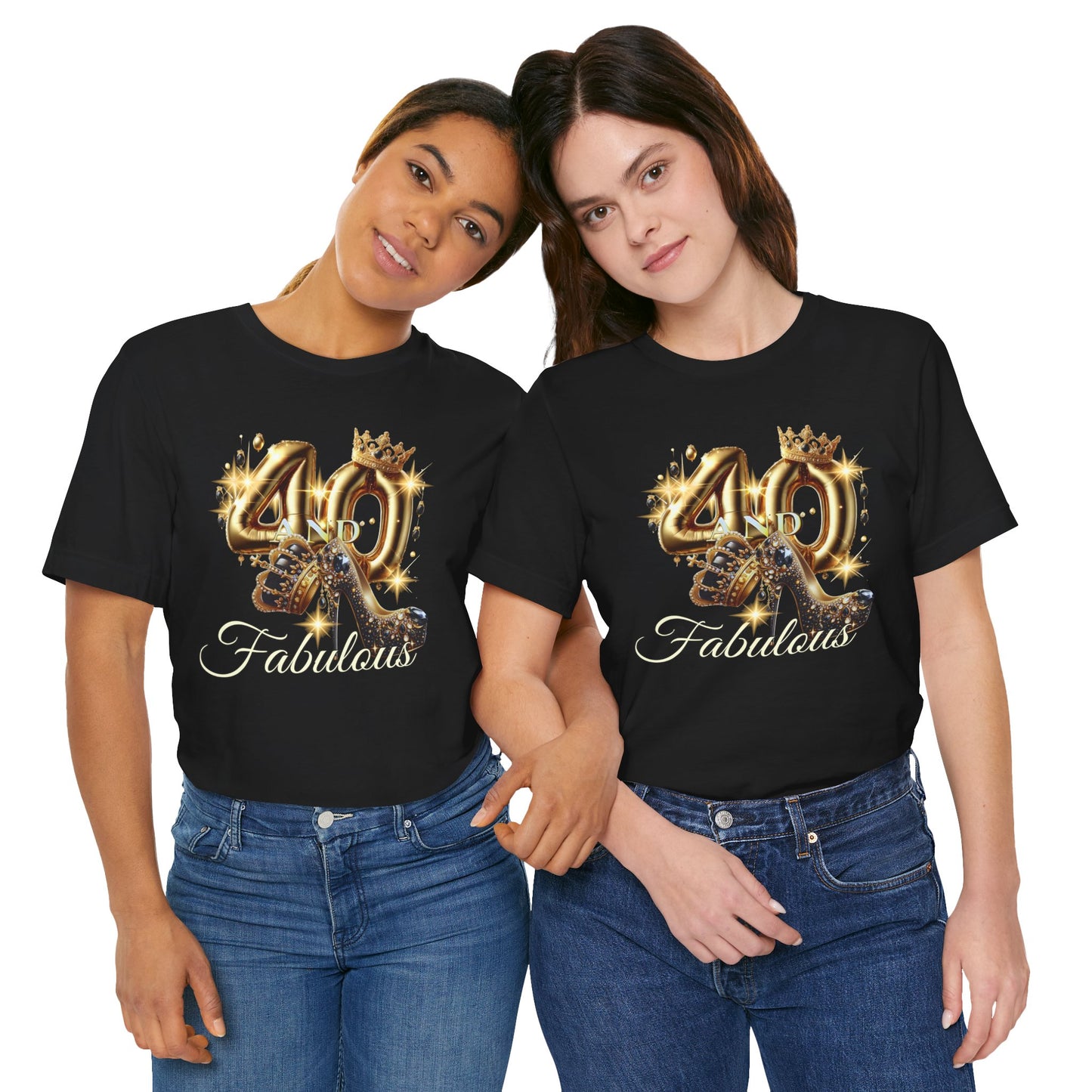Fabulous 40 Birthday Tee, Unisex Short Sleeve T-Shirt, Party Attire, Birthday Celebration, Gift for Her, Fun Graphic Tee