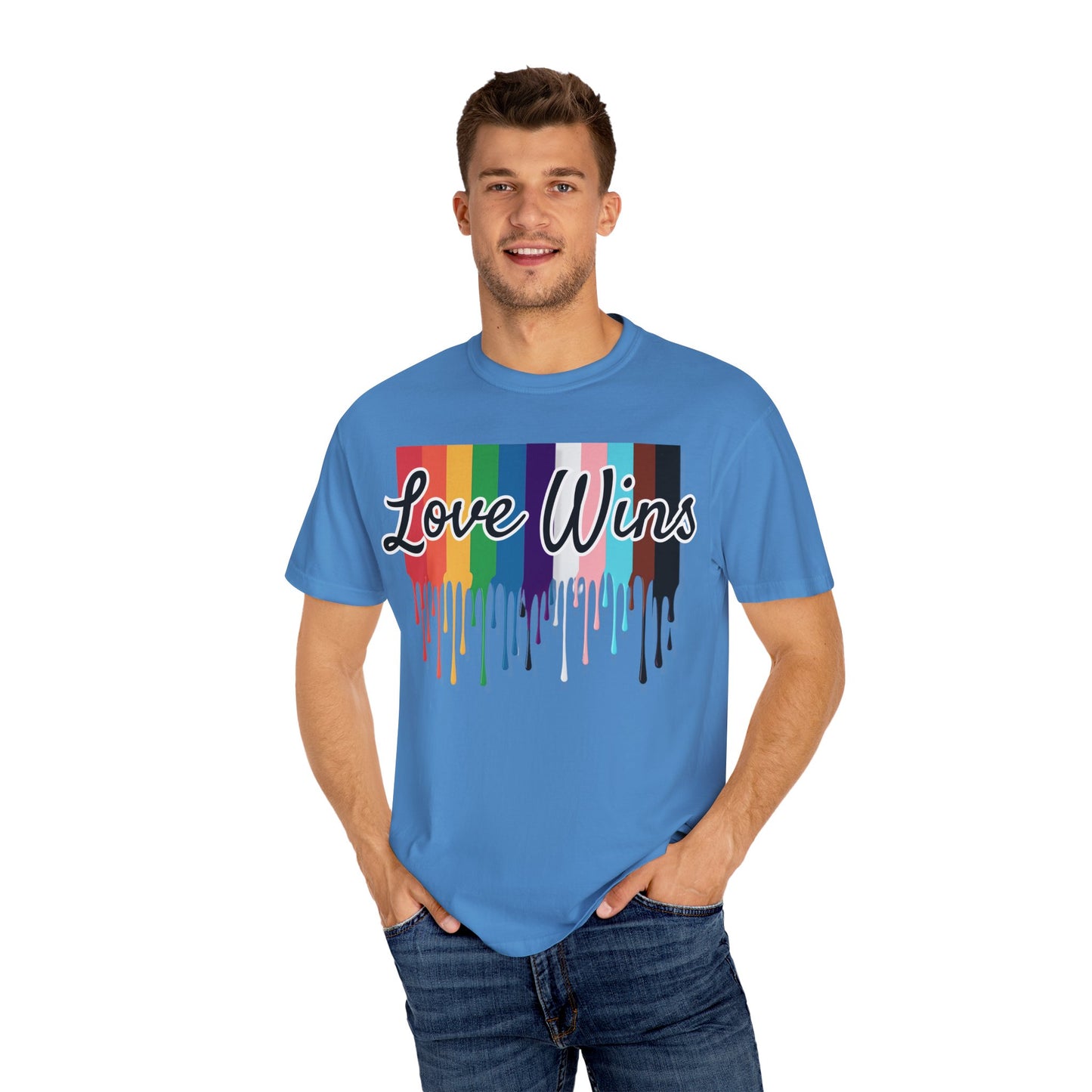 Love Wins Pride Drip Unisex T-shirt, LGBTQ Rainbow Pride Month Tee, Pride Festival Clothing, Rainbow Love Wins Shirt, Gay Pride Shirt, LGBTQ