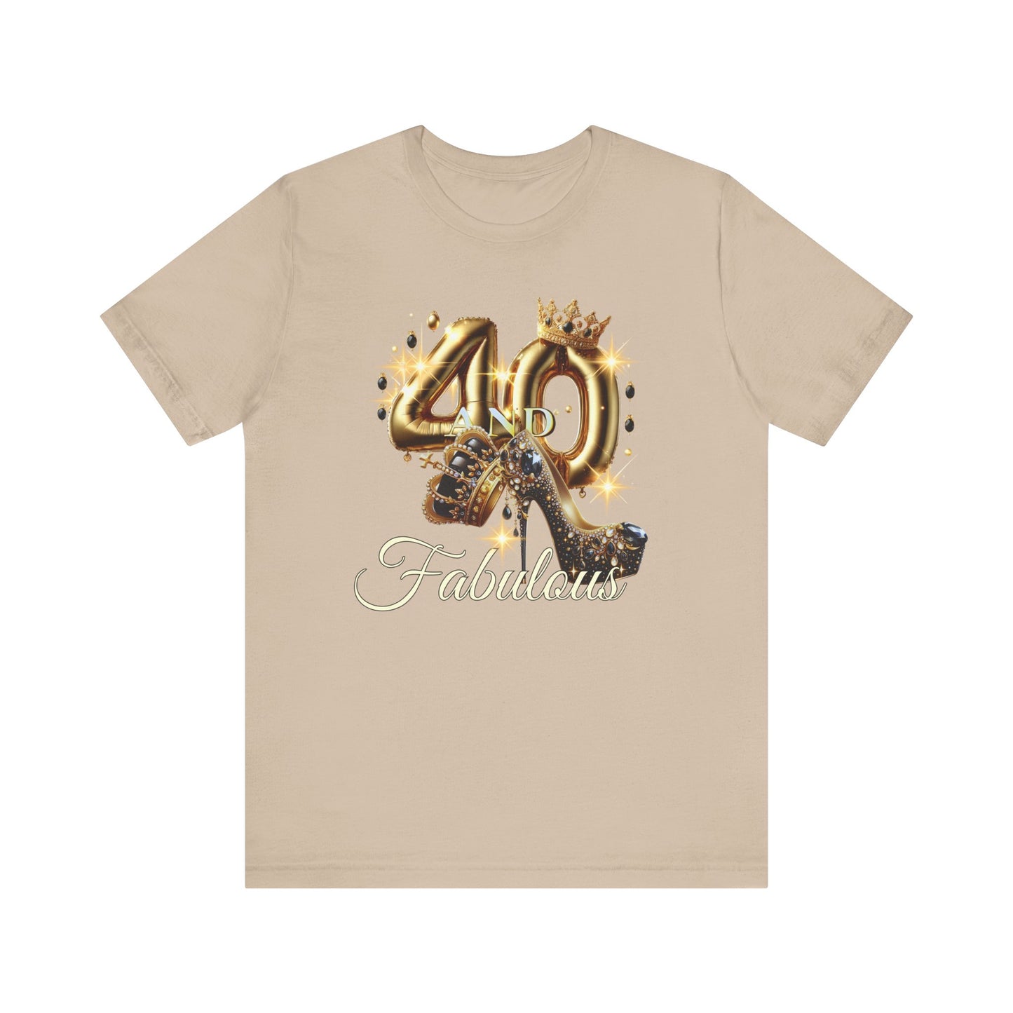 Fabulous 40 Birthday Tee, Unisex Short Sleeve T-Shirt, Party Attire, Birthday Celebration, Gift for Her, Fun Graphic Tee