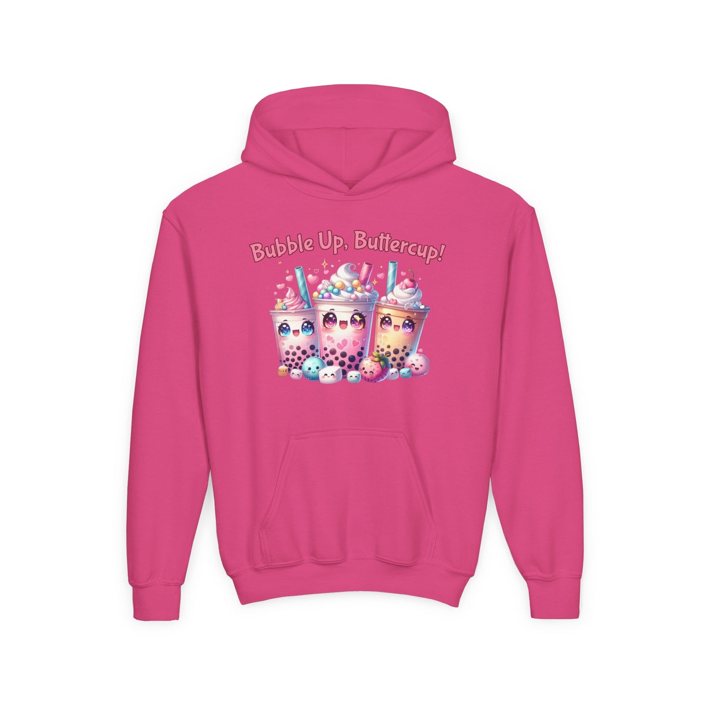 Bubble Tea Youth Hoodie, Fun Cup Design, Perfect for Kids, Cute Gift for Birthdays, Cozy Casual Wear