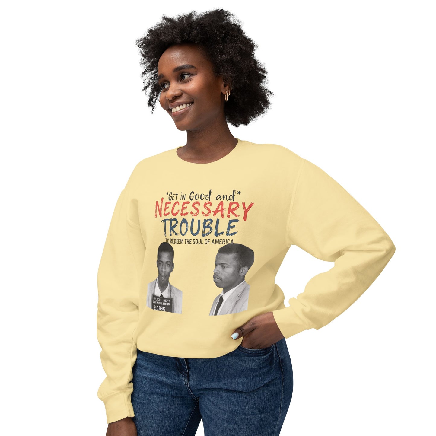 John Lewis Lightweight Sweatshirt, Save the Soul of America, Crewneck Jumper, Civil Rights Activist Pullover, Black History Month Gift,