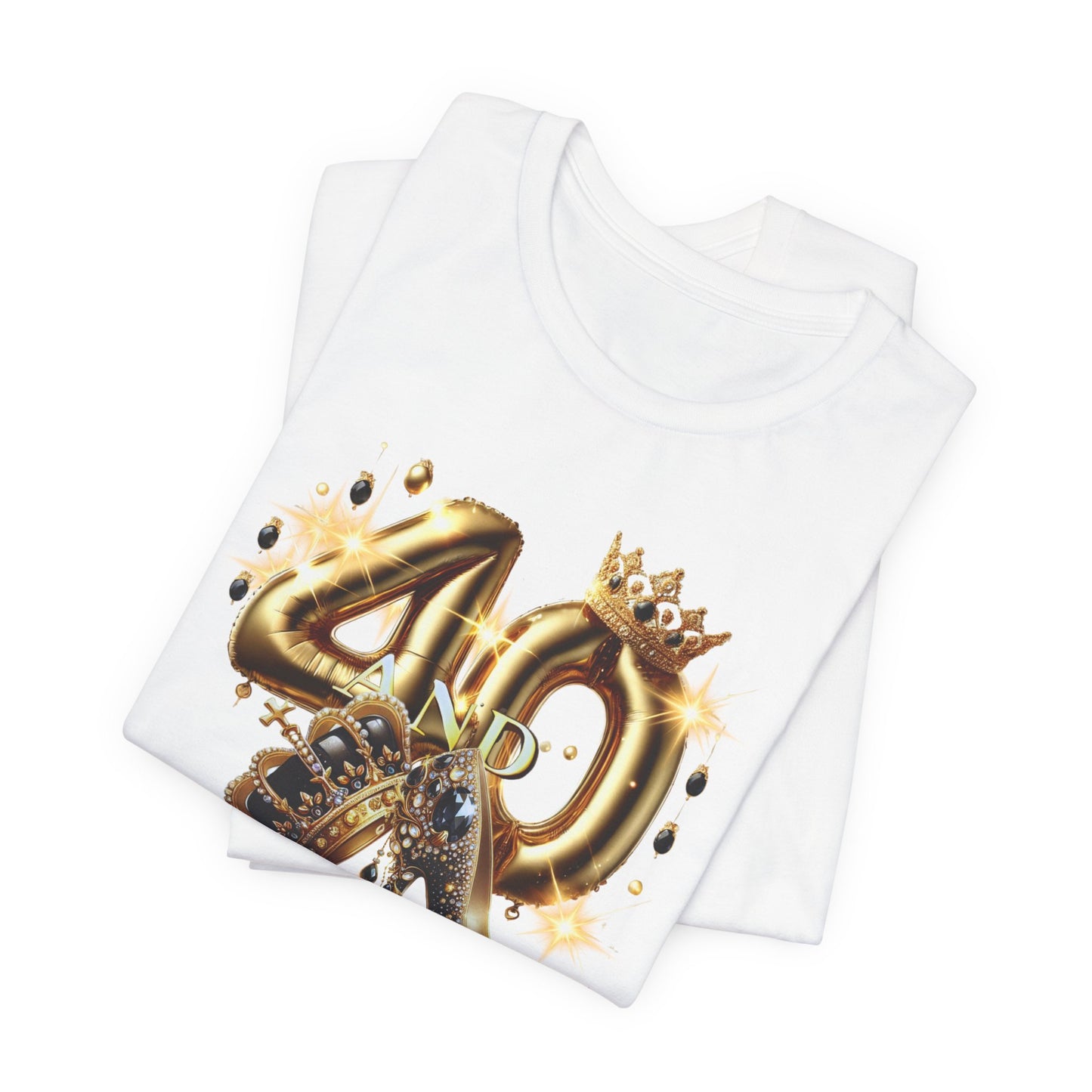 Fabulous 40 Birthday Tee, Unisex Short Sleeve T-Shirt, Party Attire, Birthday Celebration, Gift for Her, Fun Graphic Tee