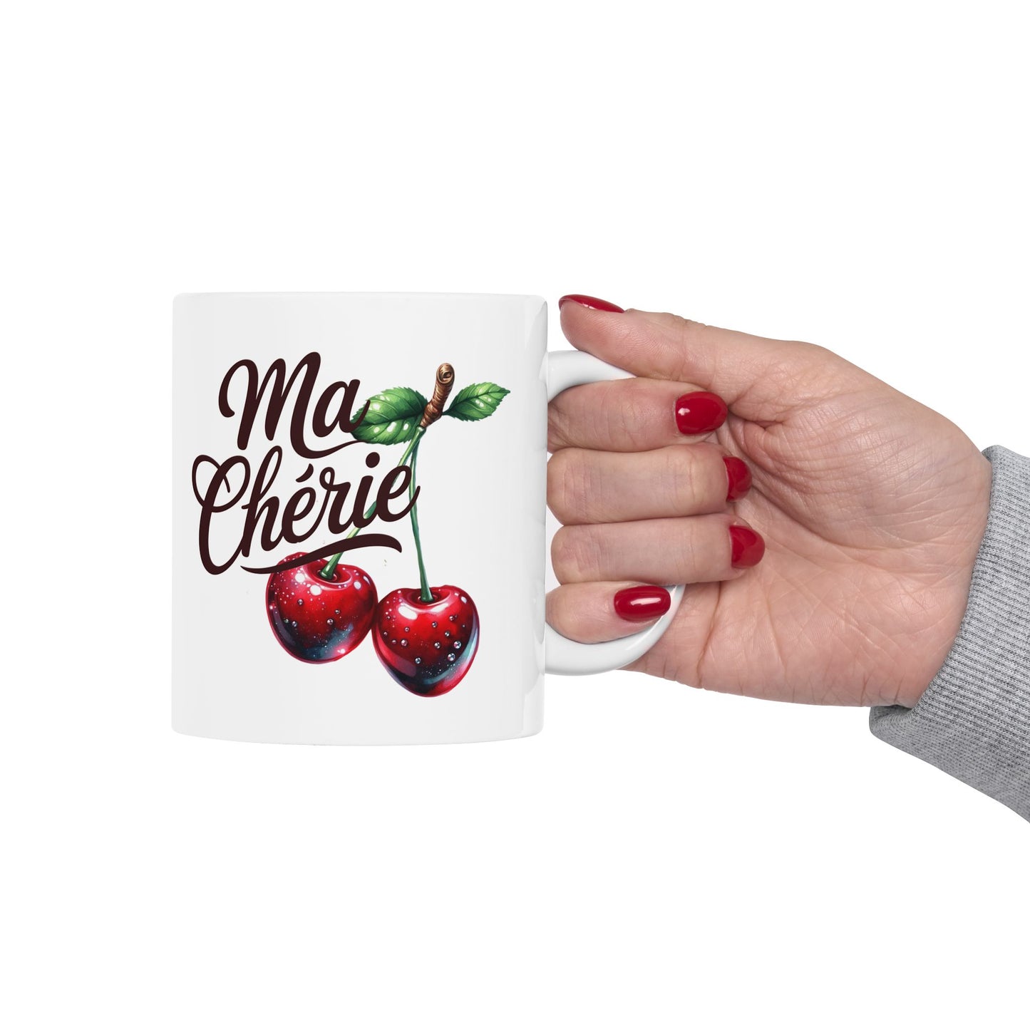 Charming cherry ceramic mug