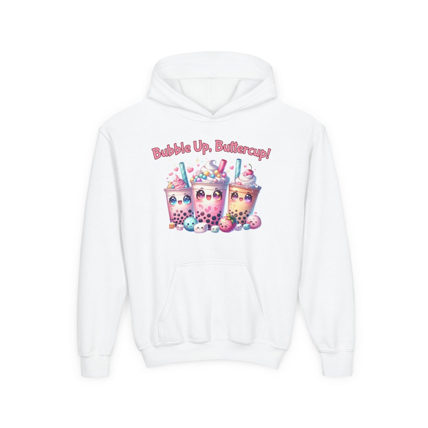 Bubble Tea Youth Hoodie, Fun Cup Design, Perfect for Kids, Cute Gift for Birthdays, Cozy Casual Wear