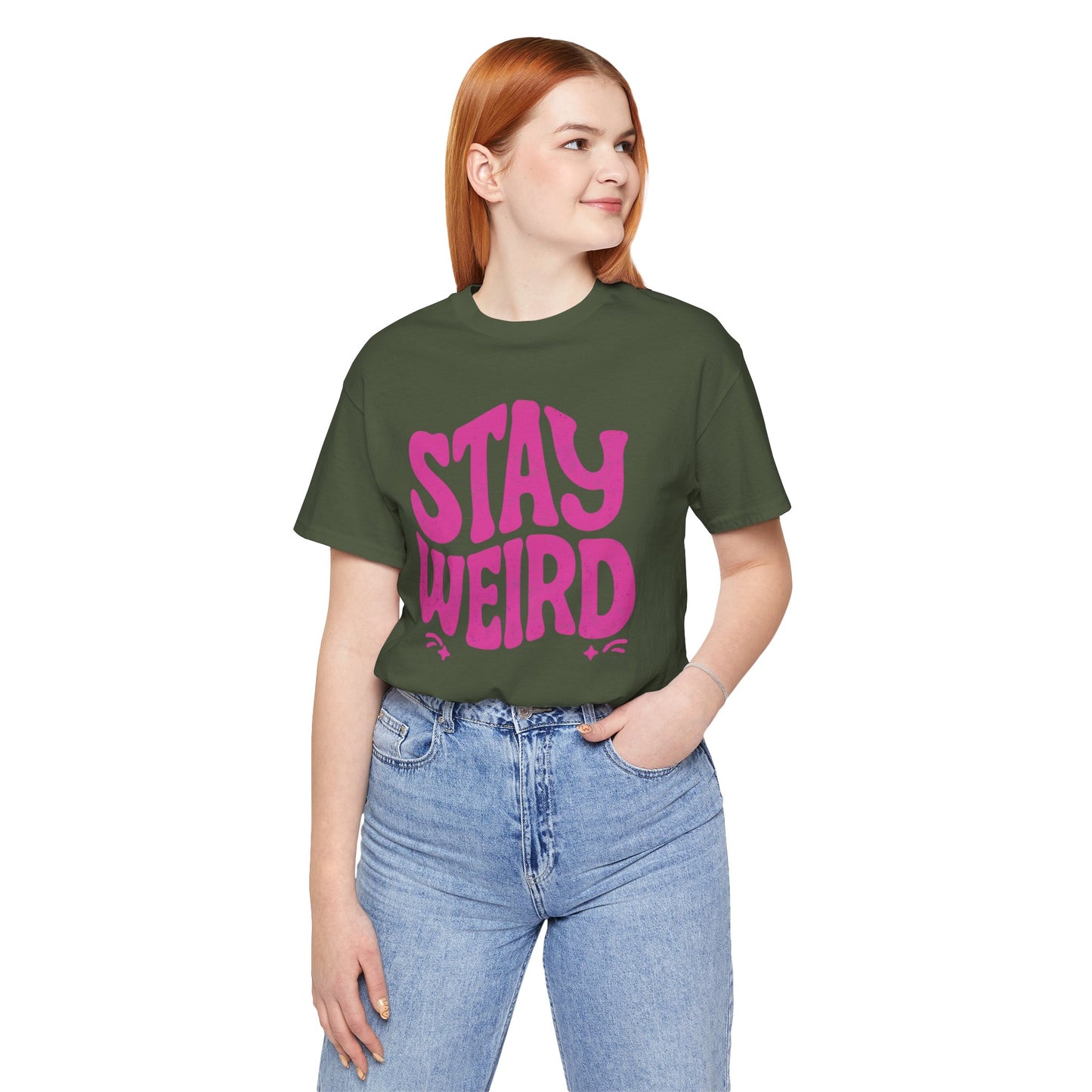 Stay Weird Unisex Jersey Tee - Quirky Graphic T-Shirt for Creative Spirits