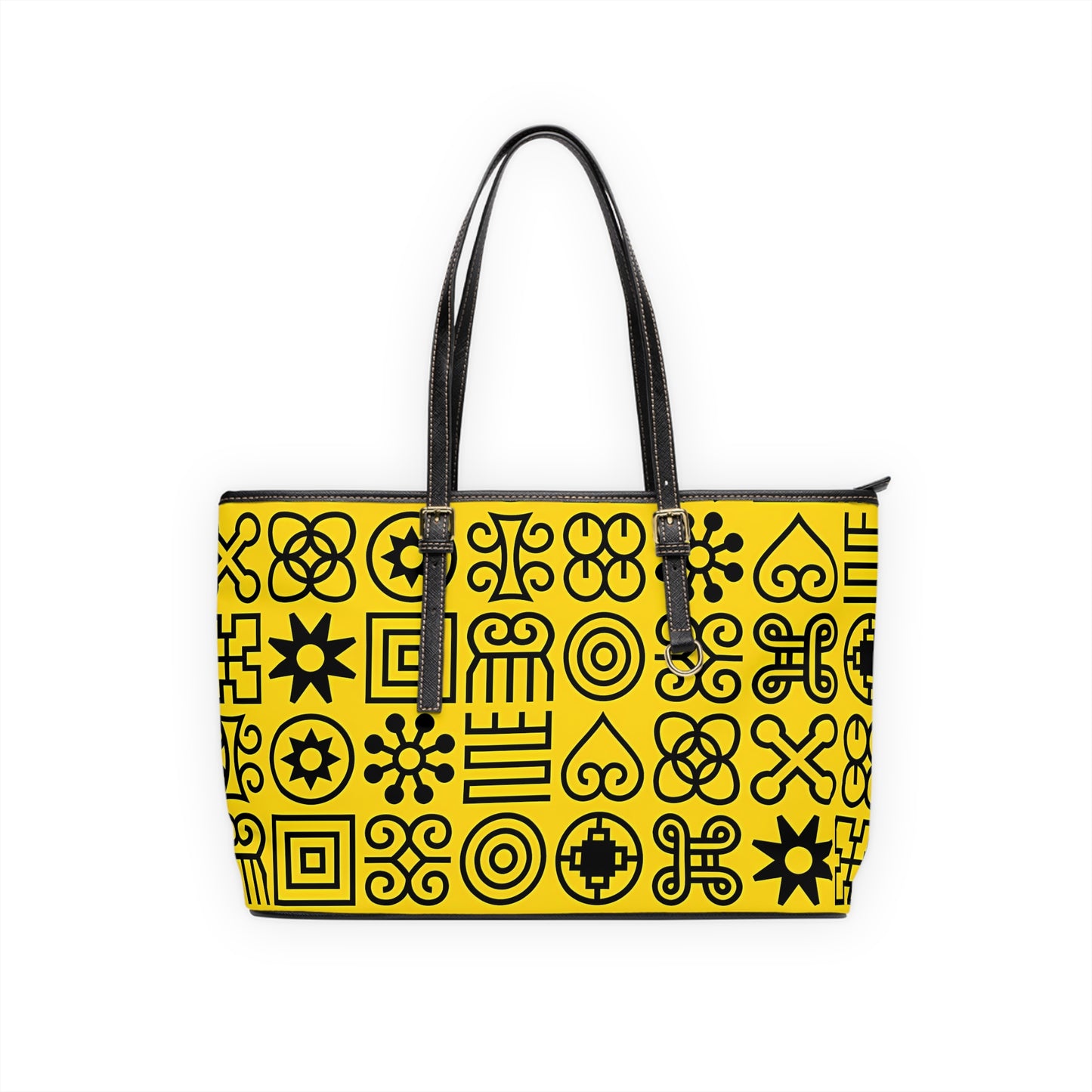 Adinkra Ankara Vibrant Print Shoulder Bag, Trendy Tote, Chic Handbag, Stylish Statement Purse, Perfect Gift for Her, PU Leather Handbag