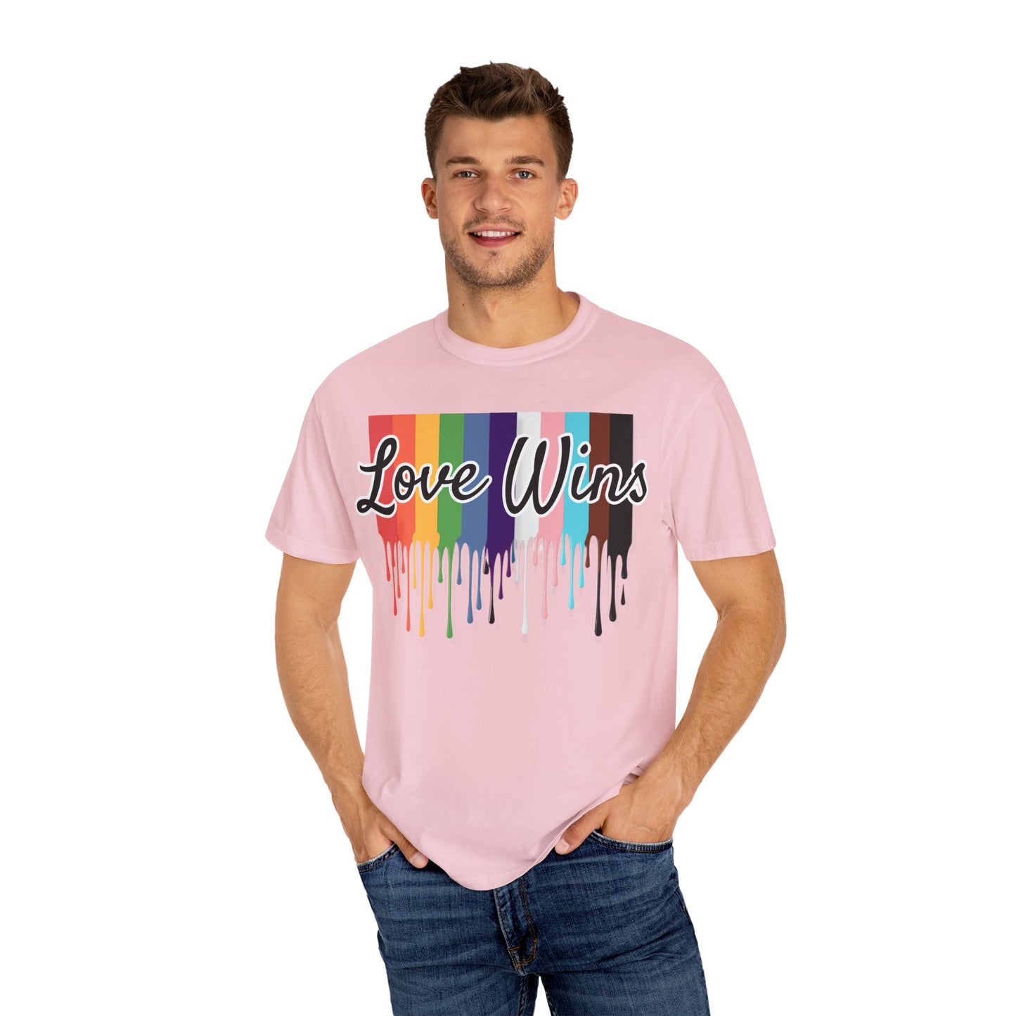 Love Wins Pride Drip Unisex T-shirt, LGBTQ Rainbow Pride Month Tee, Pride Festival Clothing, Rainbow Love Wins Shirt, Gay Pride Shirt, LGBTQ