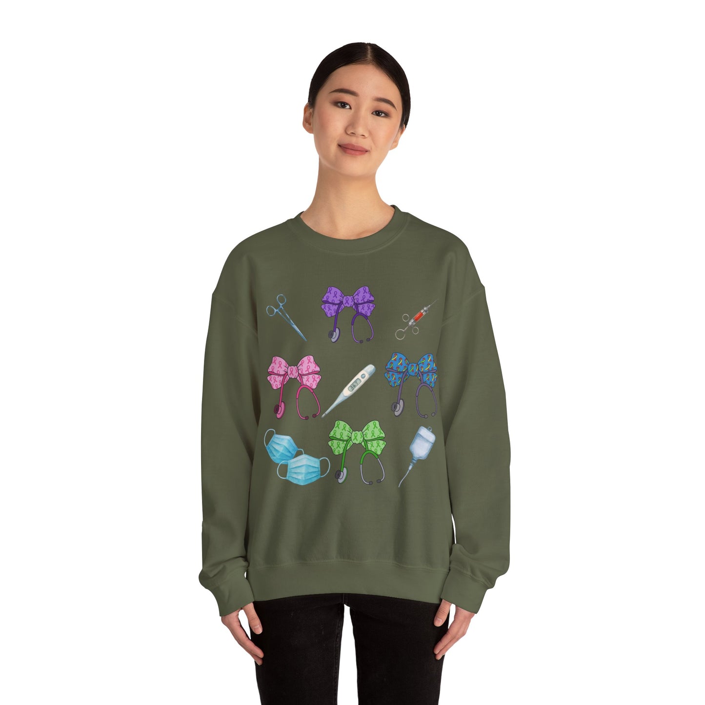 Medical Worker Nurse Gift Unisex Sweatshirt, Cancer Autism Autoimmune Awareness Crewneck Pullover, Nurses Week