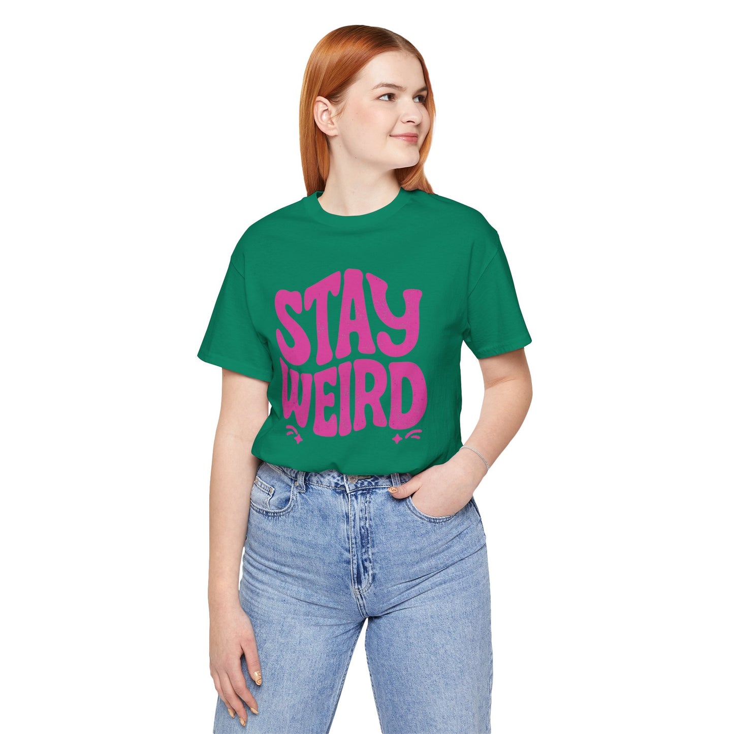 Stay Weird Unisex Jersey Tee - Quirky Graphic T-Shirt for Creative Spirits