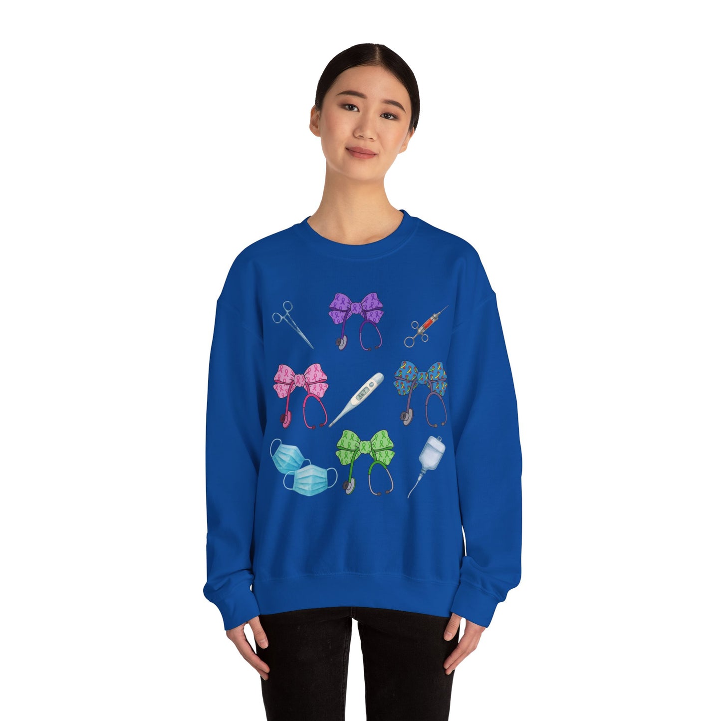 Medical Worker Nurse Gift Unisex Sweatshirt, Cancer Autism Autoimmune Awareness Crewneck Pullover, Nurses Week