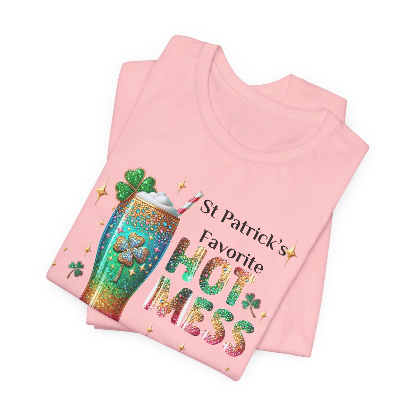 Celebrate St. Patrick's Day in style with this funny t-shirt, St Patrick Hot Mess Unisex Tee