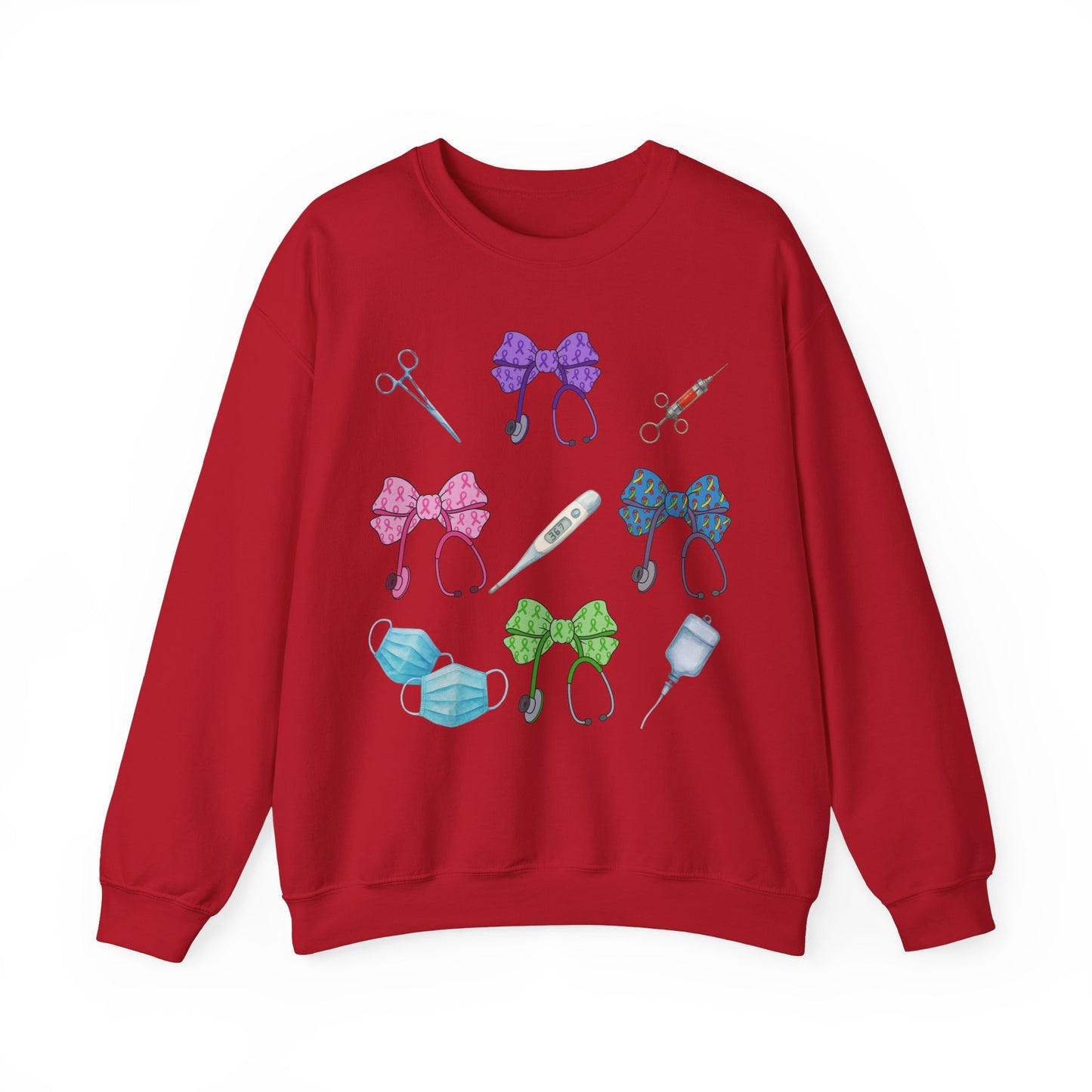 Medical Worker Nurse Gift Unisex Sweatshirt, Cancer Autism Autoimmune Awareness Crewneck Pullover, Nurses Week
