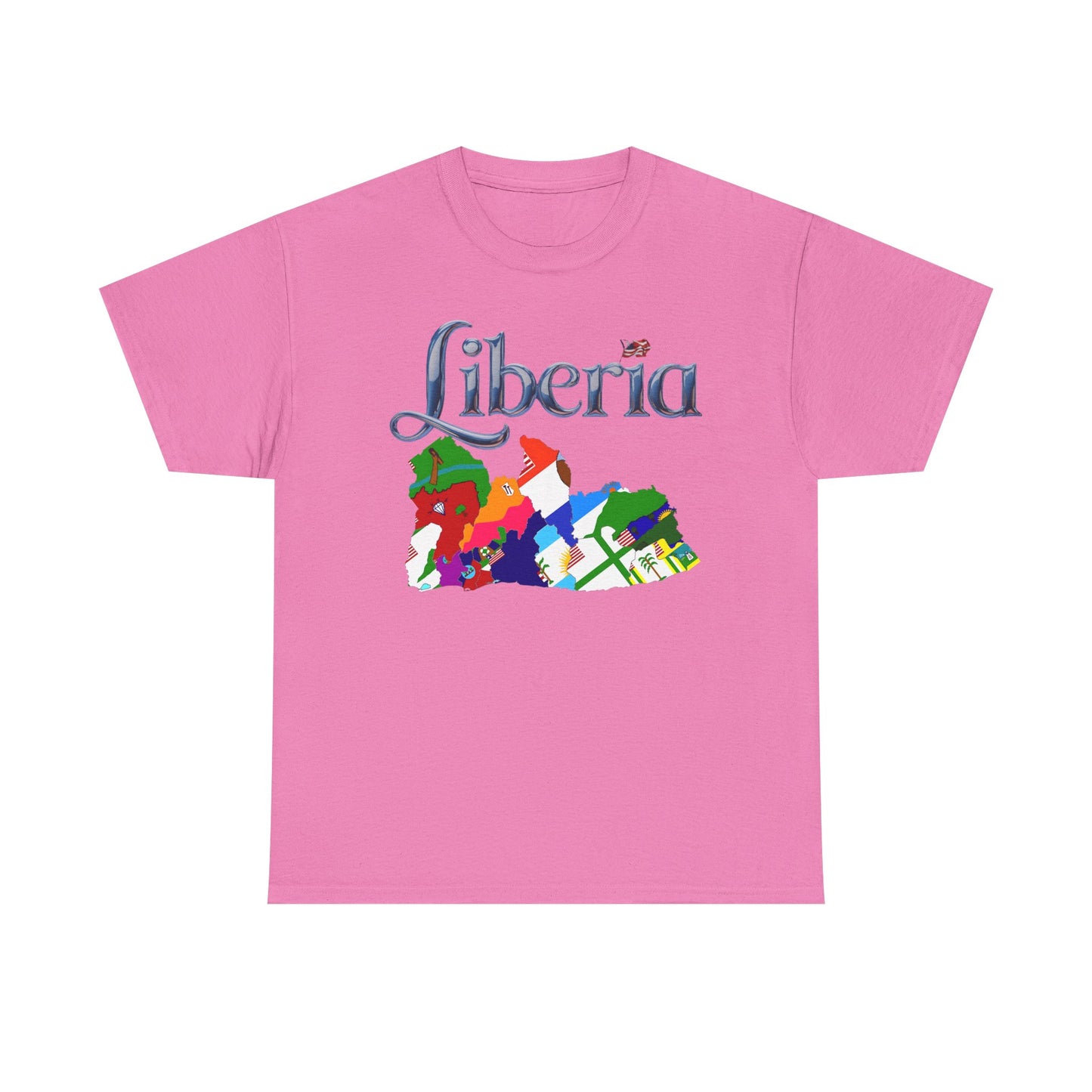 Colorful Liberia Map Tee, Unisex Cotton Shirt, Travel Souvenir, Gift for Adventurers, Map Lovers Apparel