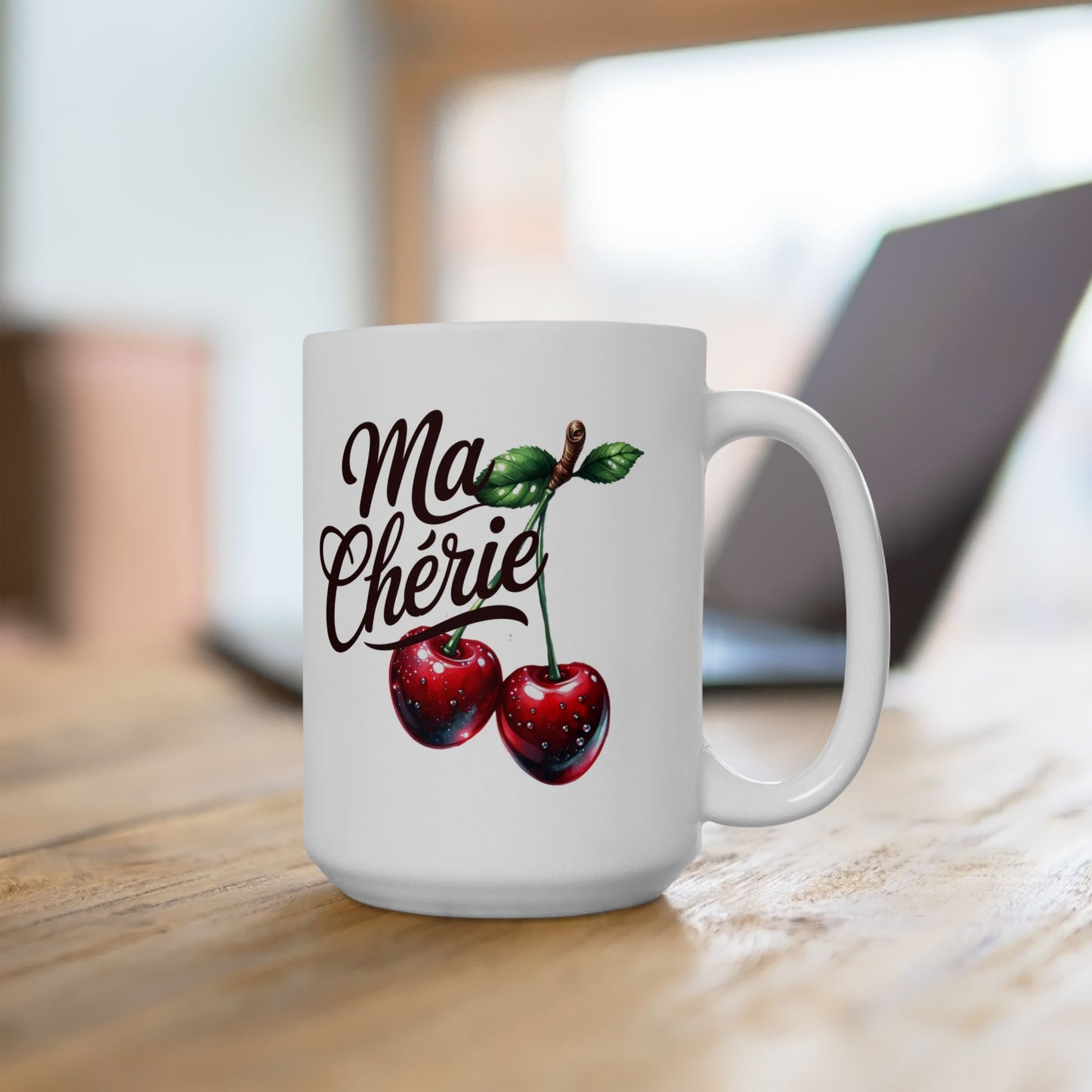 Charming cherry ceramic mug