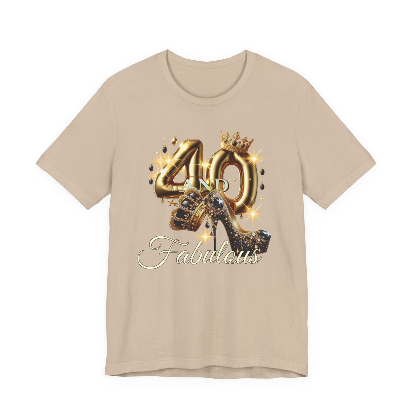 Fabulous 40 Birthday Tee, Unisex Short Sleeve T-Shirt, Party Attire, Birthday Celebration, Gift for Her, Fun Graphic Tee