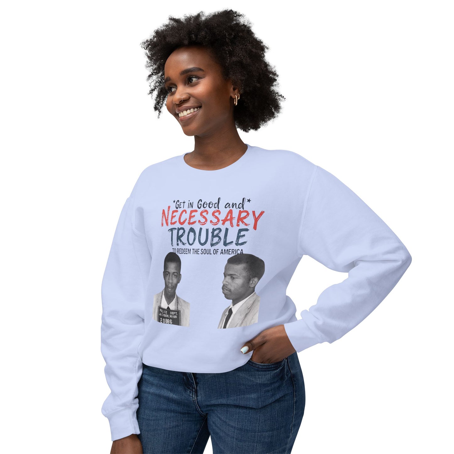 John Lewis Lightweight Sweatshirt, Save the Soul of America, Crewneck Jumper, Civil Rights Activist Pullover, Black History Month Gift,