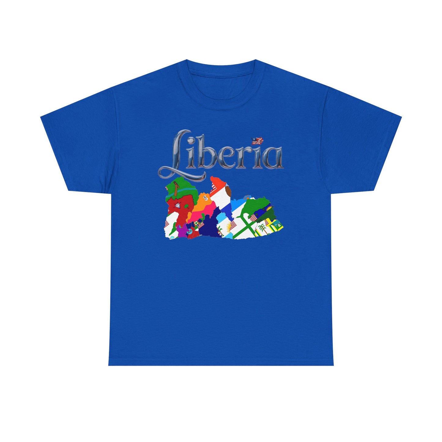Colorful Liberia Map Tee, Unisex Cotton Shirt, Travel Souvenir, Gift for Adventurers, Map Lovers Apparel