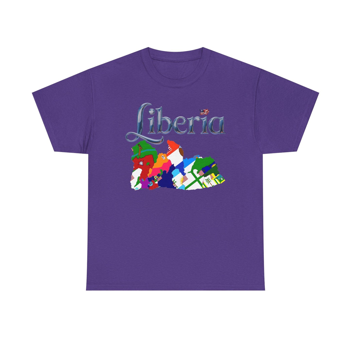 Colorful Liberia Map Tee, Unisex Cotton Shirt, Travel Souvenir, Gift for Adventurers, Map Lovers Apparel