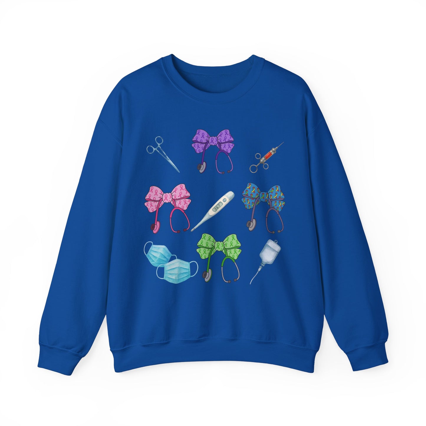 Medical Worker Nurse Gift Unisex Sweatshirt, Cancer Autism Autoimmune Awareness Crewneck Pullover, Nurses Week
