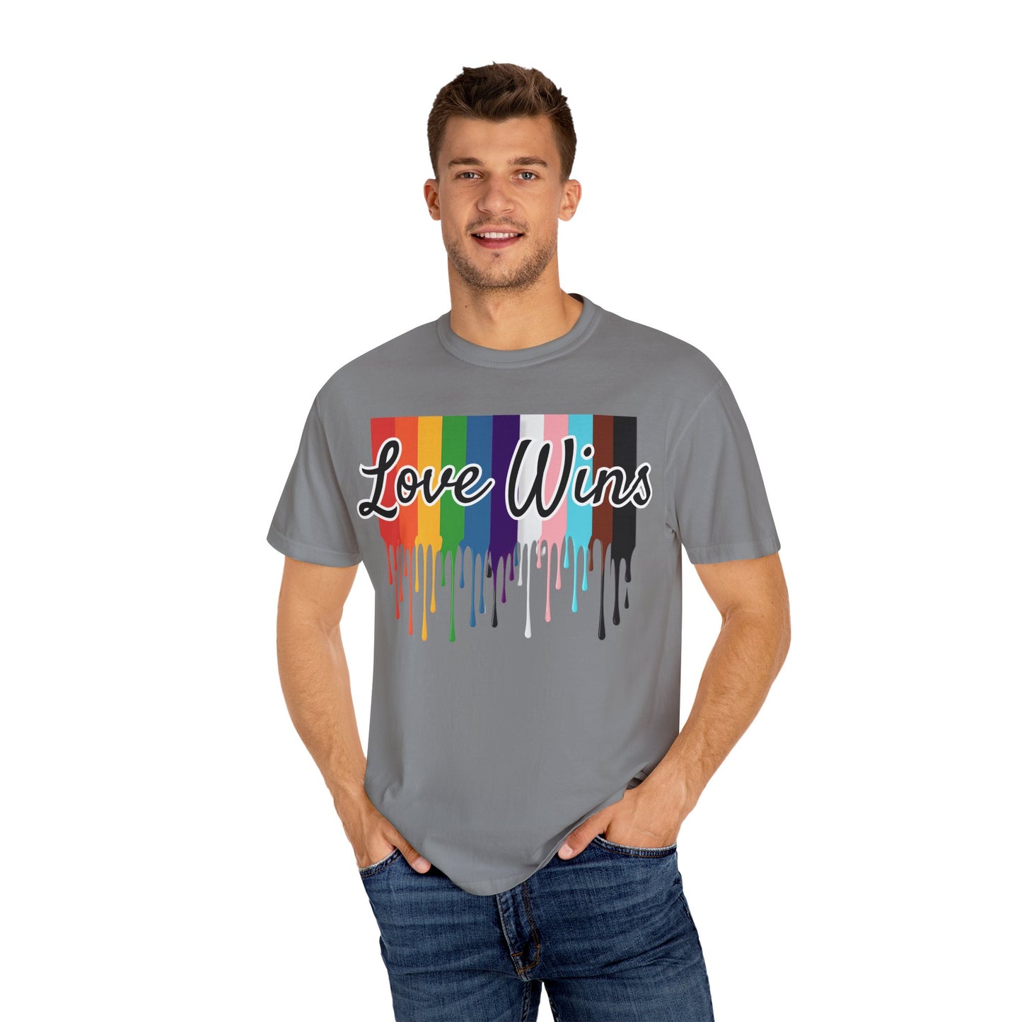 Love Wins Pride Drip Unisex T-shirt, LGBTQ Rainbow Pride Month Tee, Pride Festival Clothing, Rainbow Love Wins Shirt, Gay Pride Shirt, LGBTQ