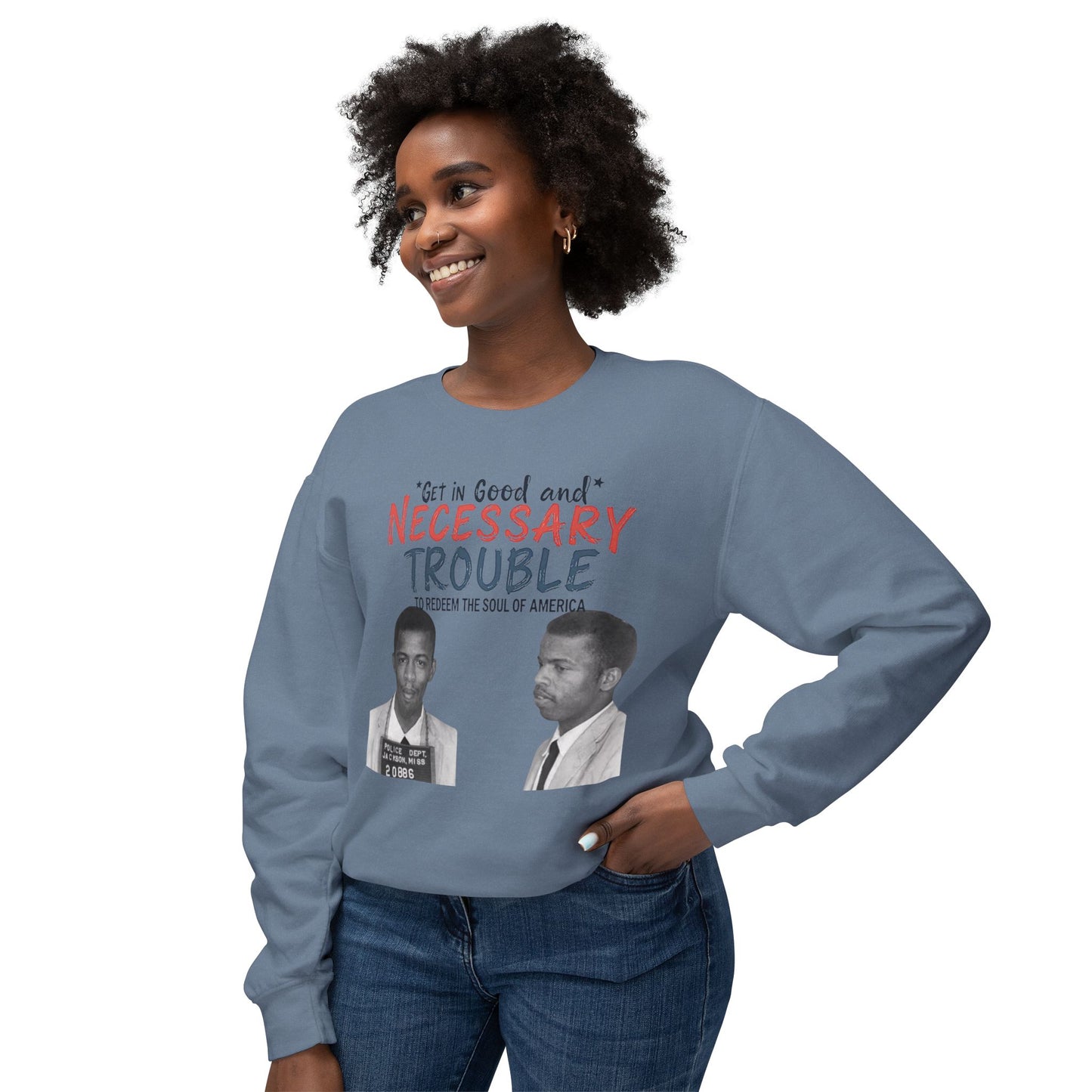 John Lewis Lightweight Sweatshirt, Save the Soul of America, Crewneck Jumper, Civil Rights Activist Pullover, Black History Month Gift,
