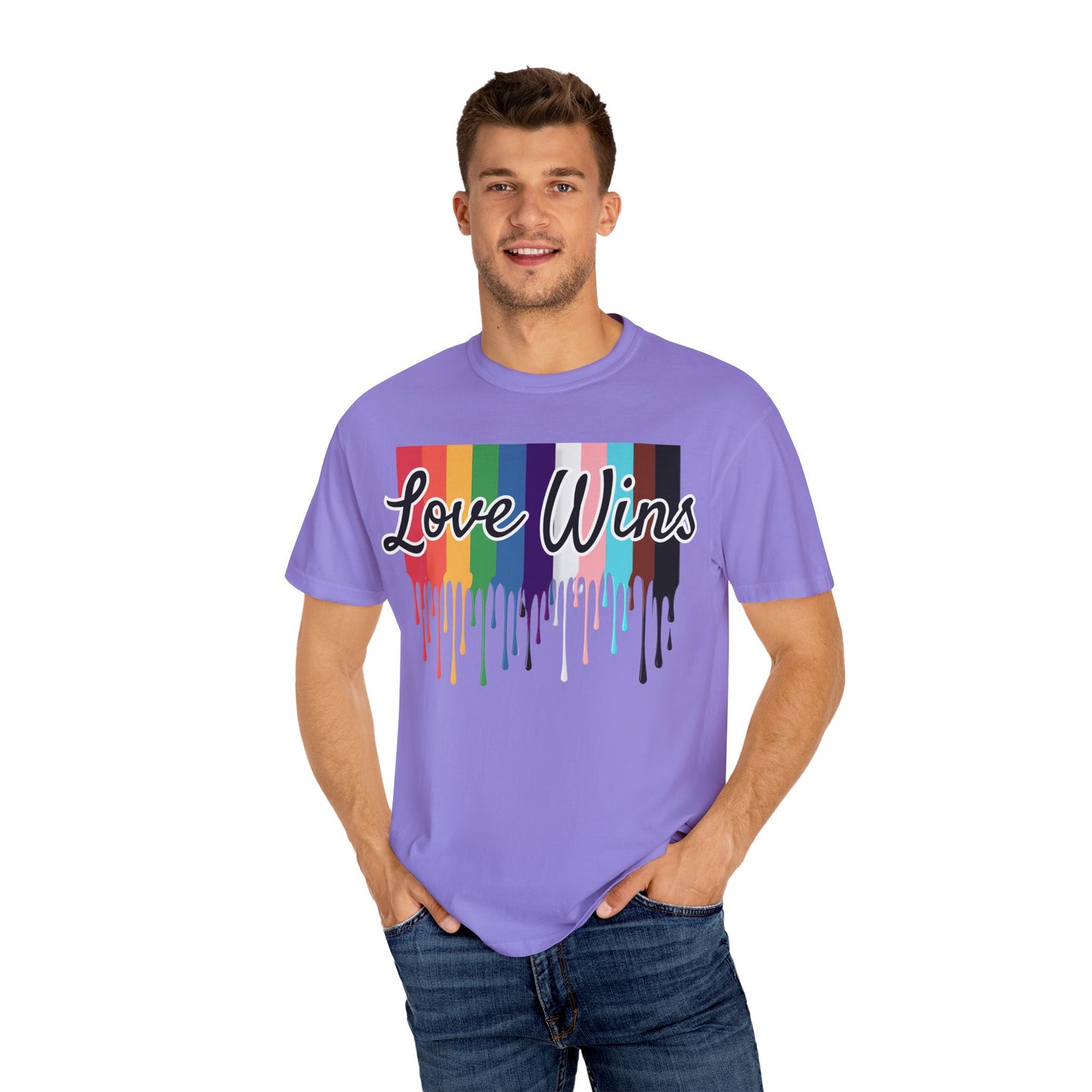 Love Wins Pride Drip Unisex T-shirt, LGBTQ Rainbow Pride Month Tee, Pride Festival Clothing, Rainbow Love Wins Shirt, Gay Pride Shirt, LGBTQ