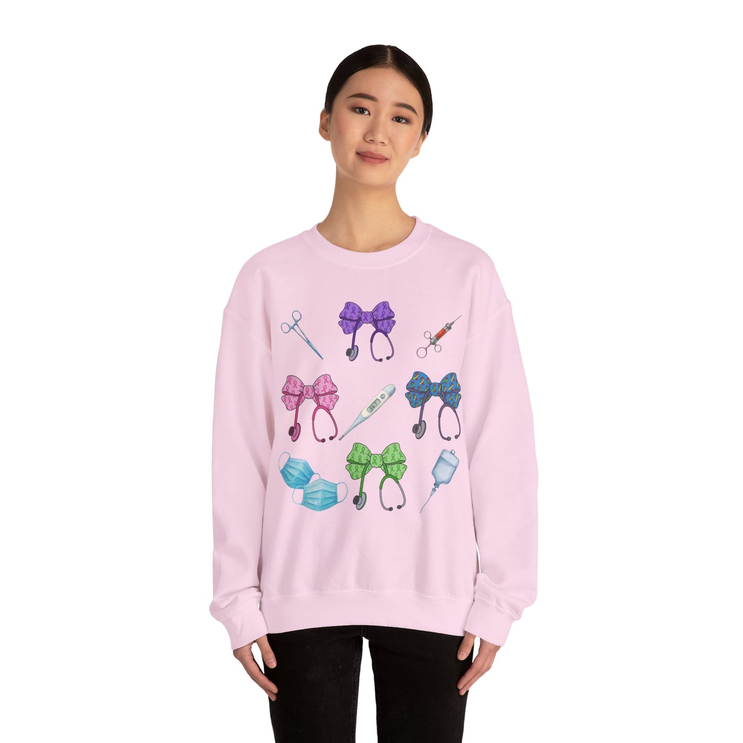 Medical Worker Nurse Gift Unisex Sweatshirt, Cancer Autism Autoimmune Awareness Crewneck Pullover, Nurses Week