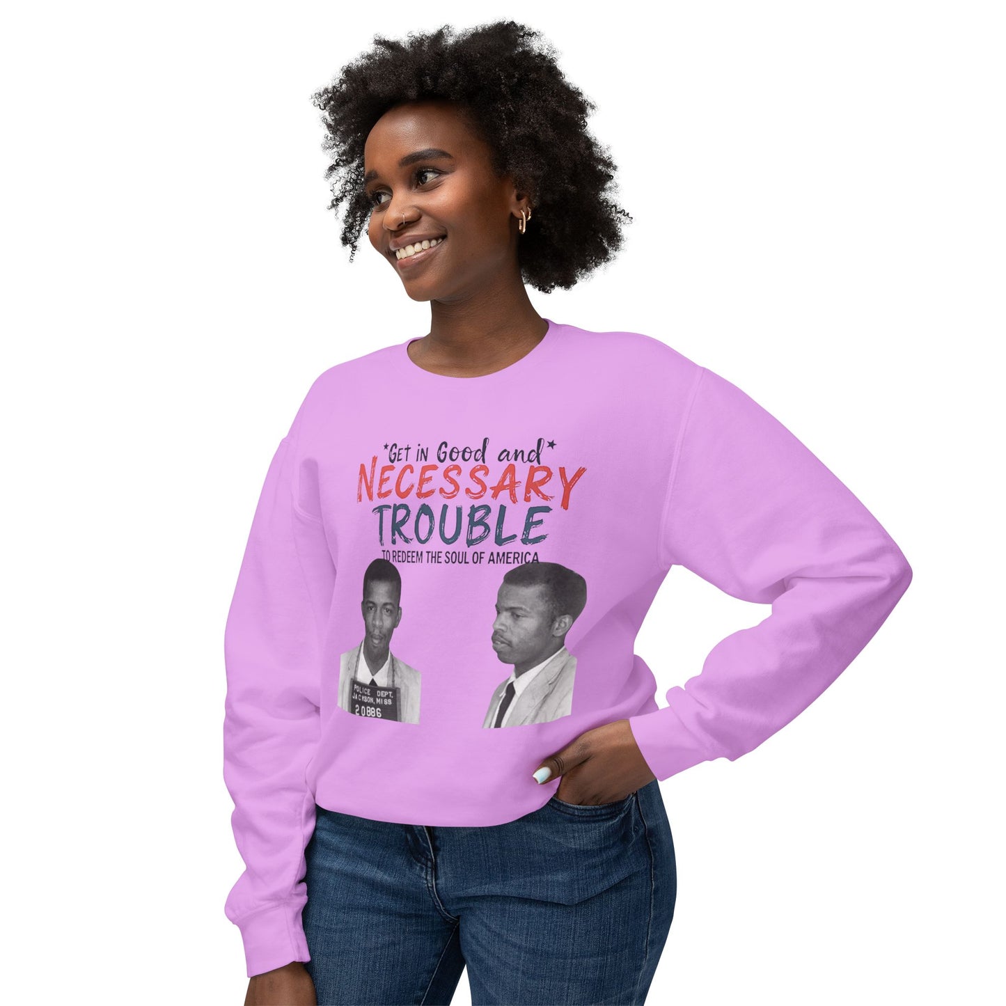 John Lewis Lightweight Sweatshirt, Save the Soul of America, Crewneck Jumper, Civil Rights Activist Pullover, Black History Month Gift,