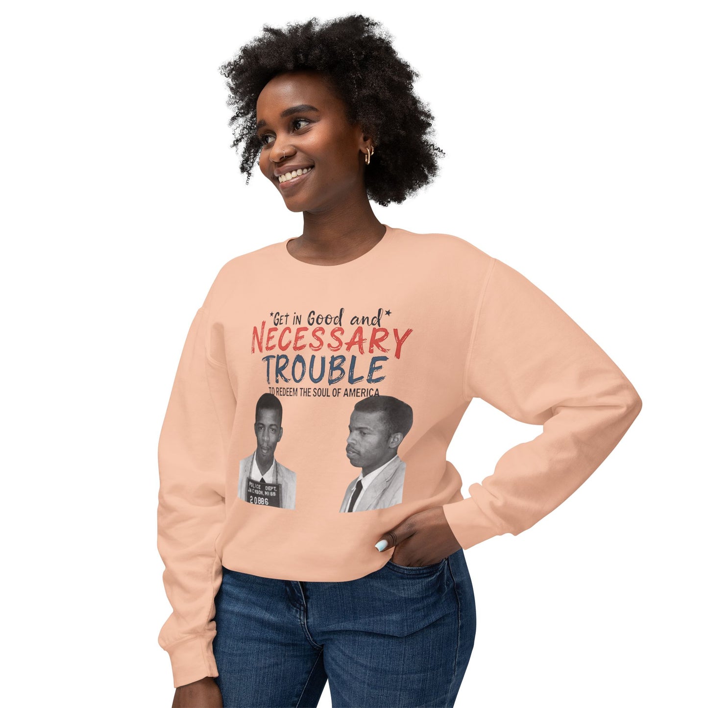 John Lewis Lightweight Sweatshirt, Save the Soul of America, Crewneck Jumper, Civil Rights Activist Pullover, Black History Month Gift,