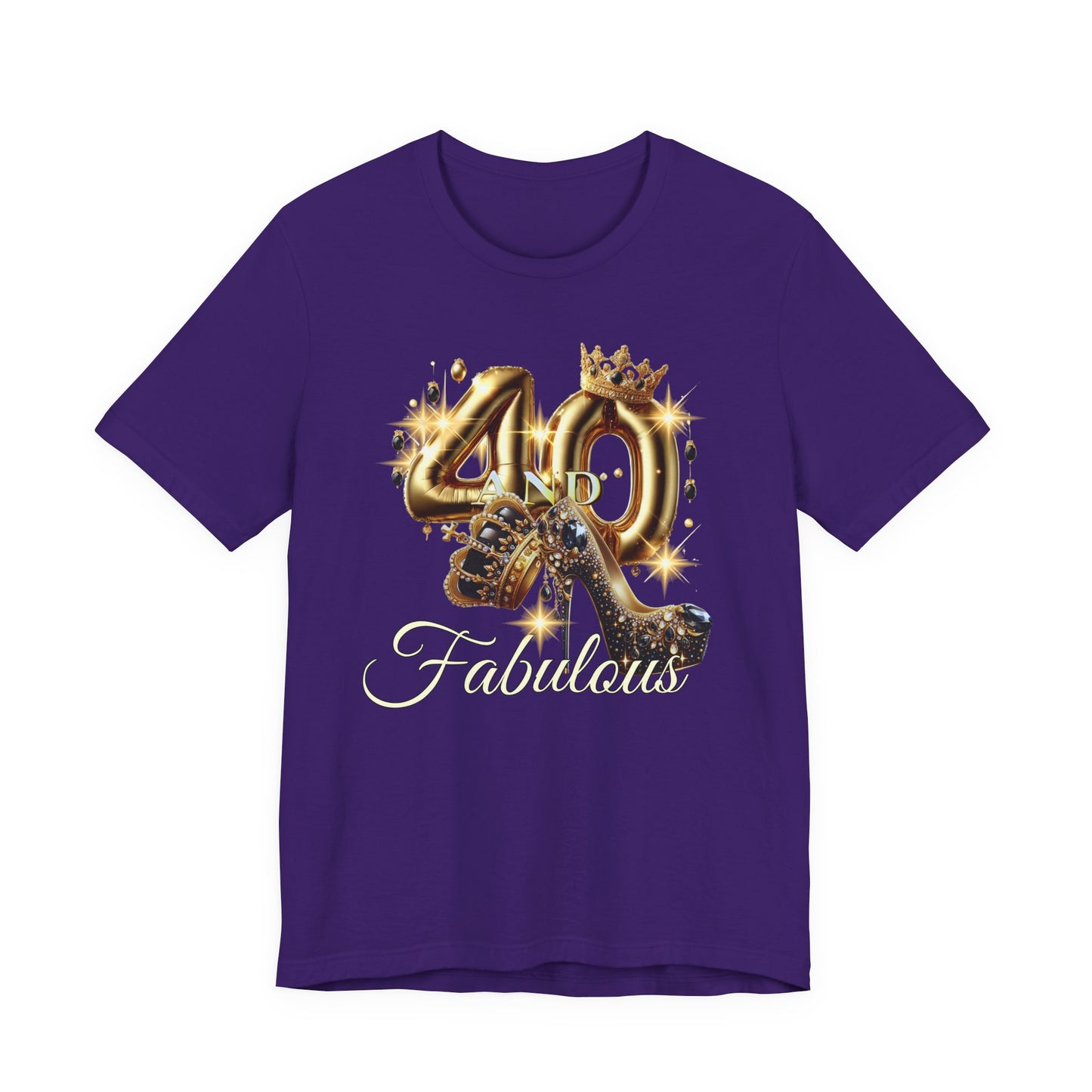 Fabulous 40 Birthday Tee, Unisex Short Sleeve T-Shirt, Party Attire, Birthday Celebration, Gift for Her, Fun Graphic Tee