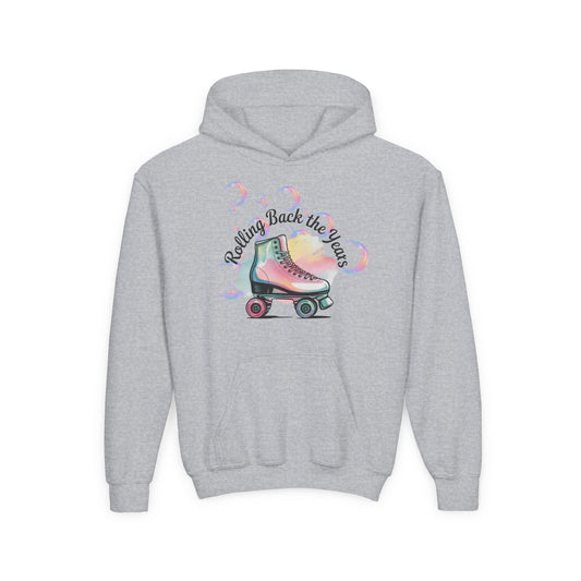Retro Roller-Skating Hoodie, Youth Sweatshirt for Skate Lovers, Gift for Birthdays, Fun in Style, Nostalgic Vibes