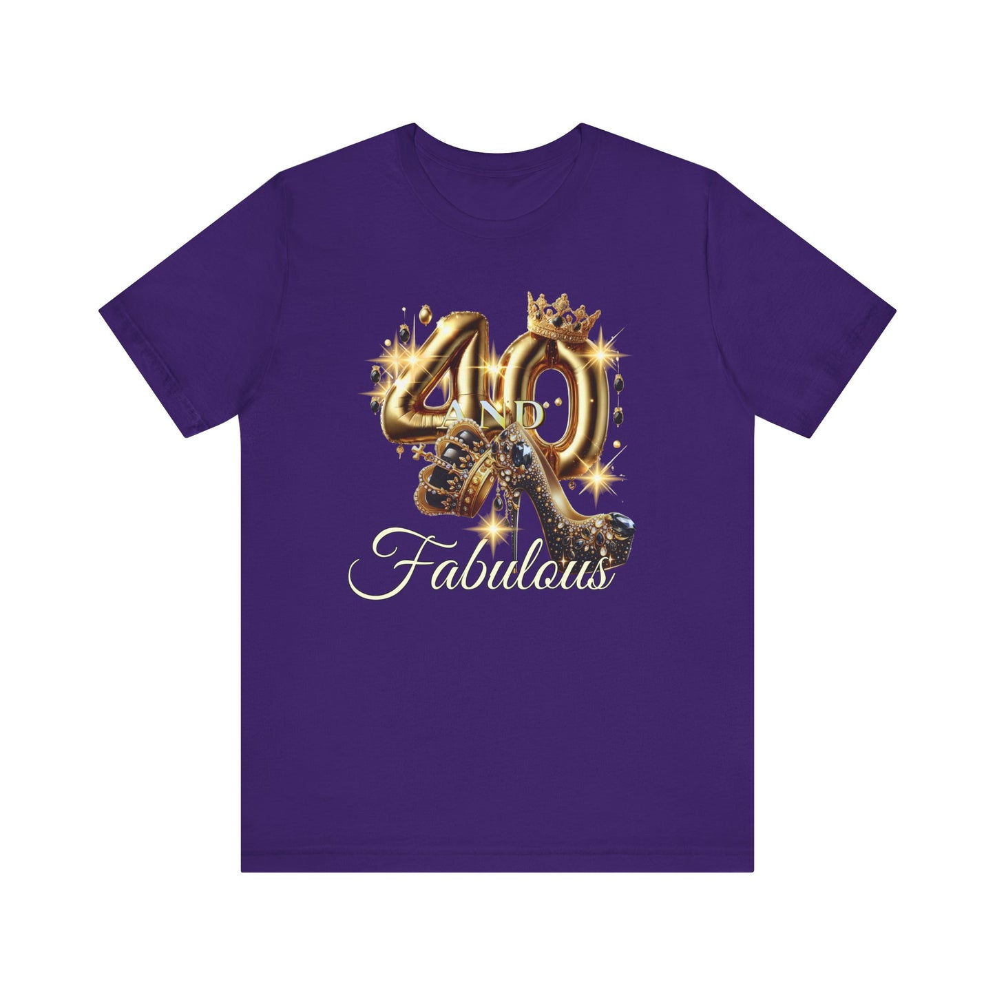Fabulous 40 Birthday Tee, Unisex Short Sleeve T-Shirt, Party Attire, Birthday Celebration, Gift for Her, Fun Graphic Tee