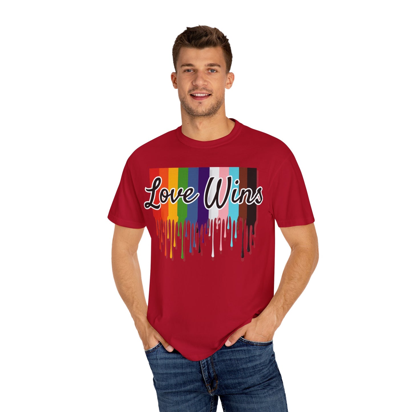 Love Wins Pride Drip Unisex T-shirt, LGBTQ Rainbow Pride Month Tee, Pride Festival Clothing, Rainbow Love Wins Shirt, Gay Pride Shirt, LGBTQ
