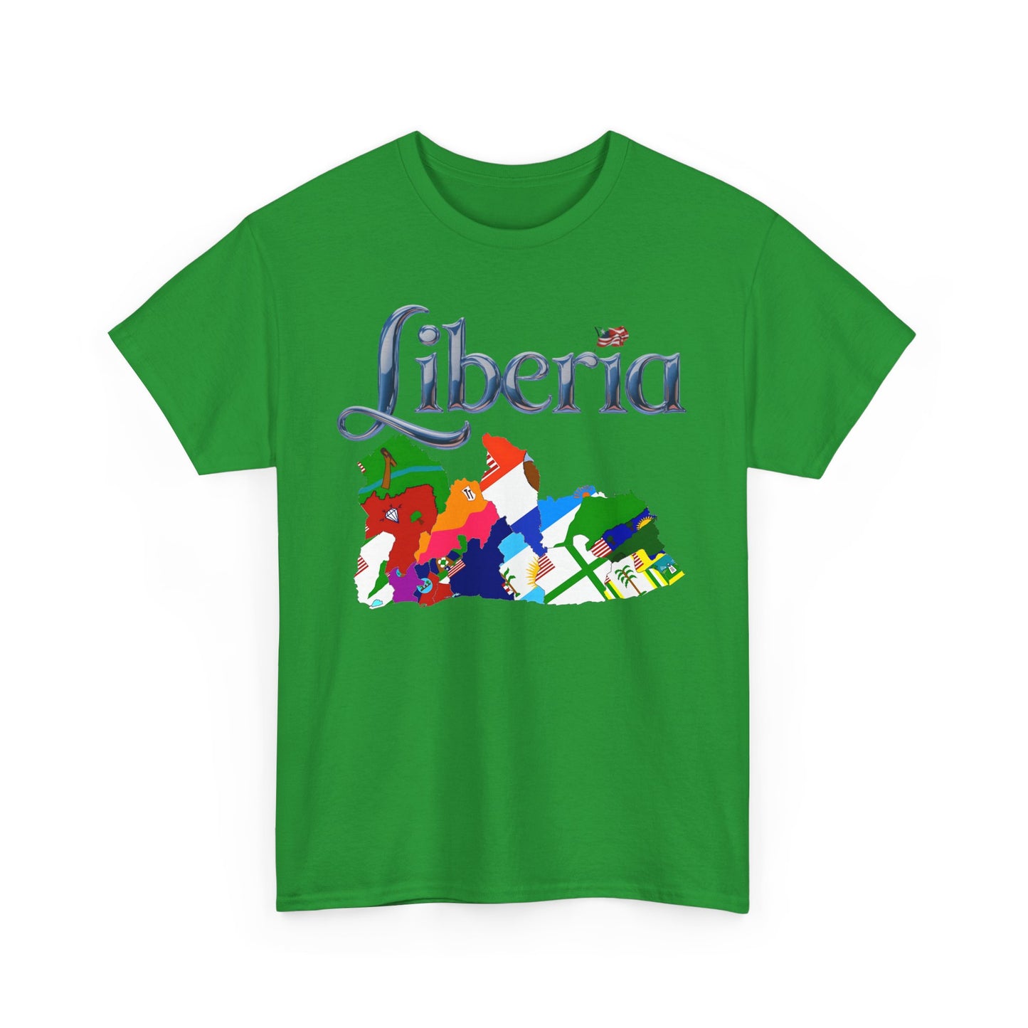Colorful Liberia Map Tee, Unisex Cotton Shirt, Travel Souvenir, Gift for Adventurers, Map Lovers Apparel
