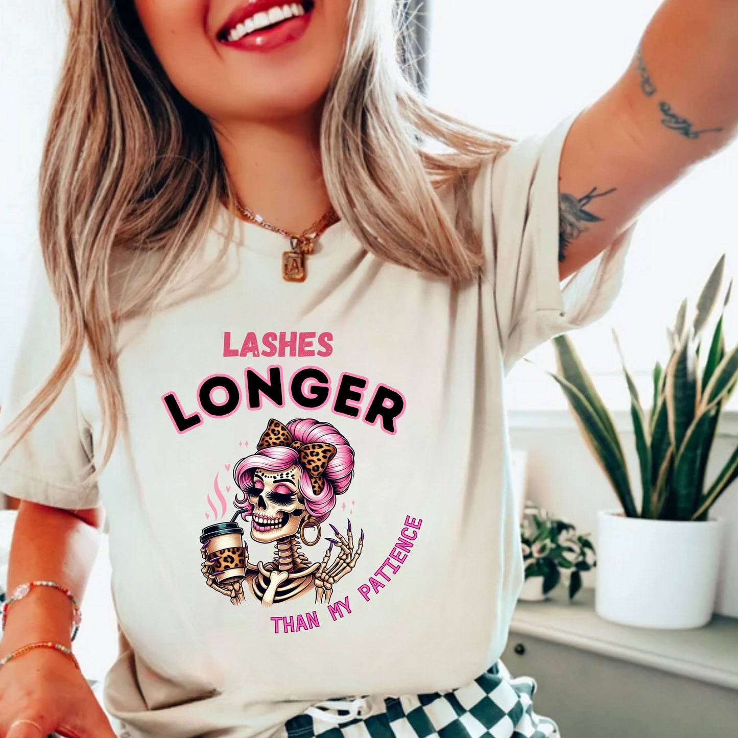 Quirky Graphic Tee, Lashes longer than my patience Unisex Jersey Short Sleeve Tee, Perfect for Gifting, Fun-Loving Souls, Everyday Wear,