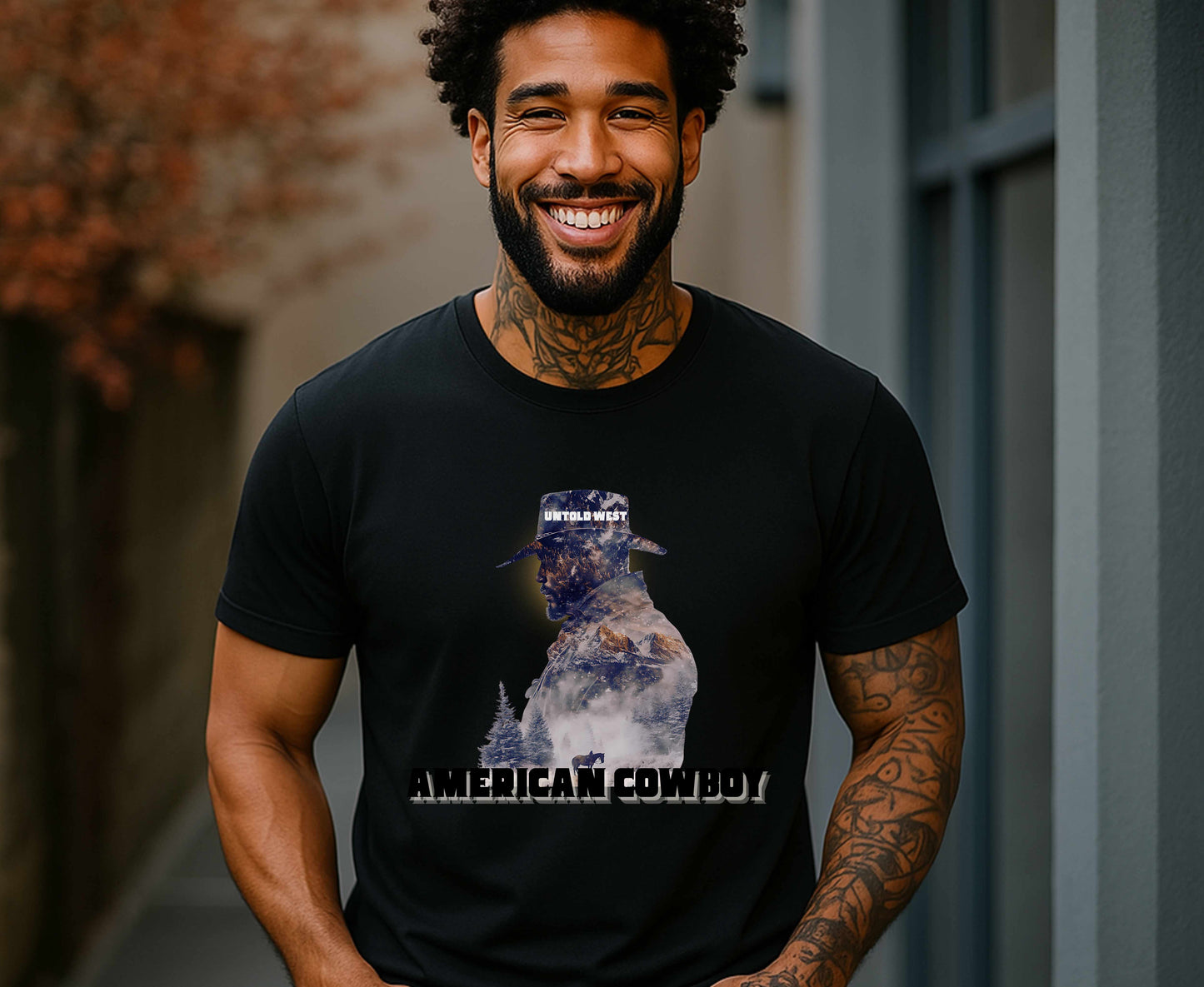 Cotton Tee American Cowboy Western Design Shirt
