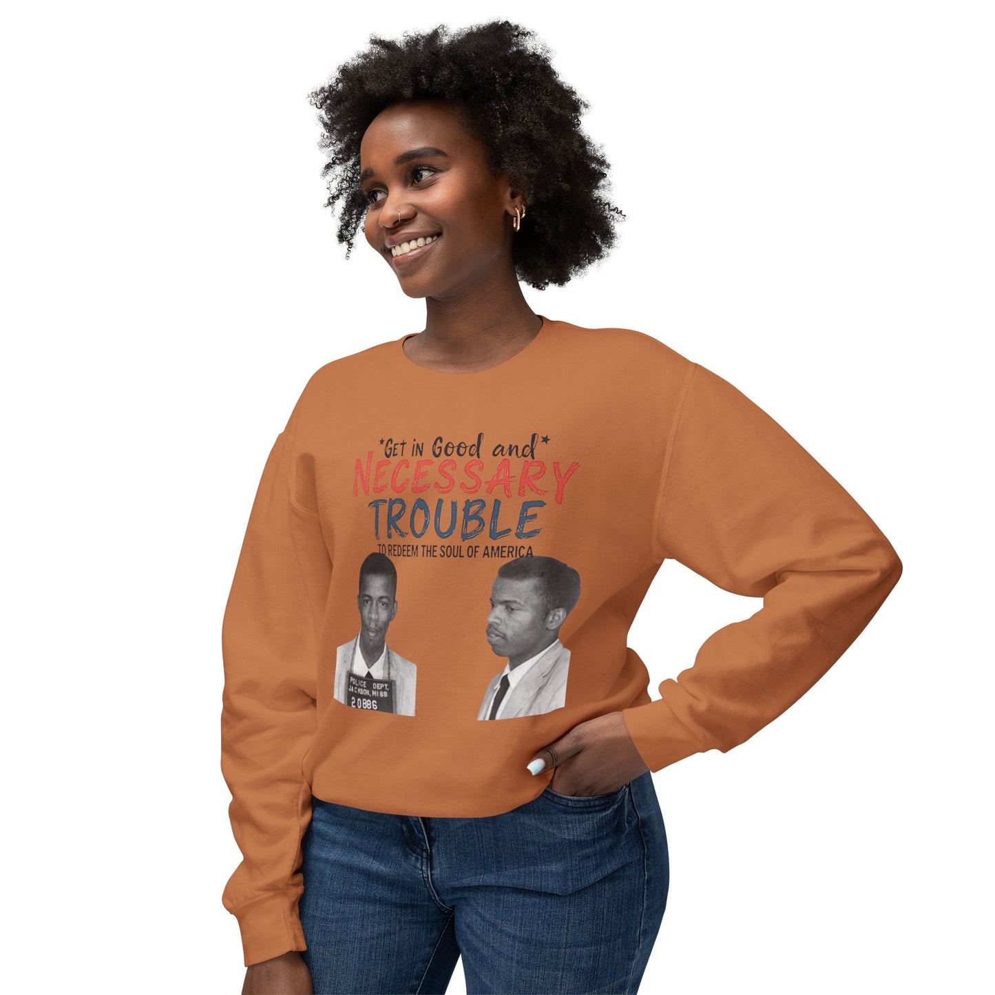 John Lewis Lightweight Sweatshirt, Save the Soul of America, Crewneck Jumper, Civil Rights Activist Pullover, Black History Month Gift,