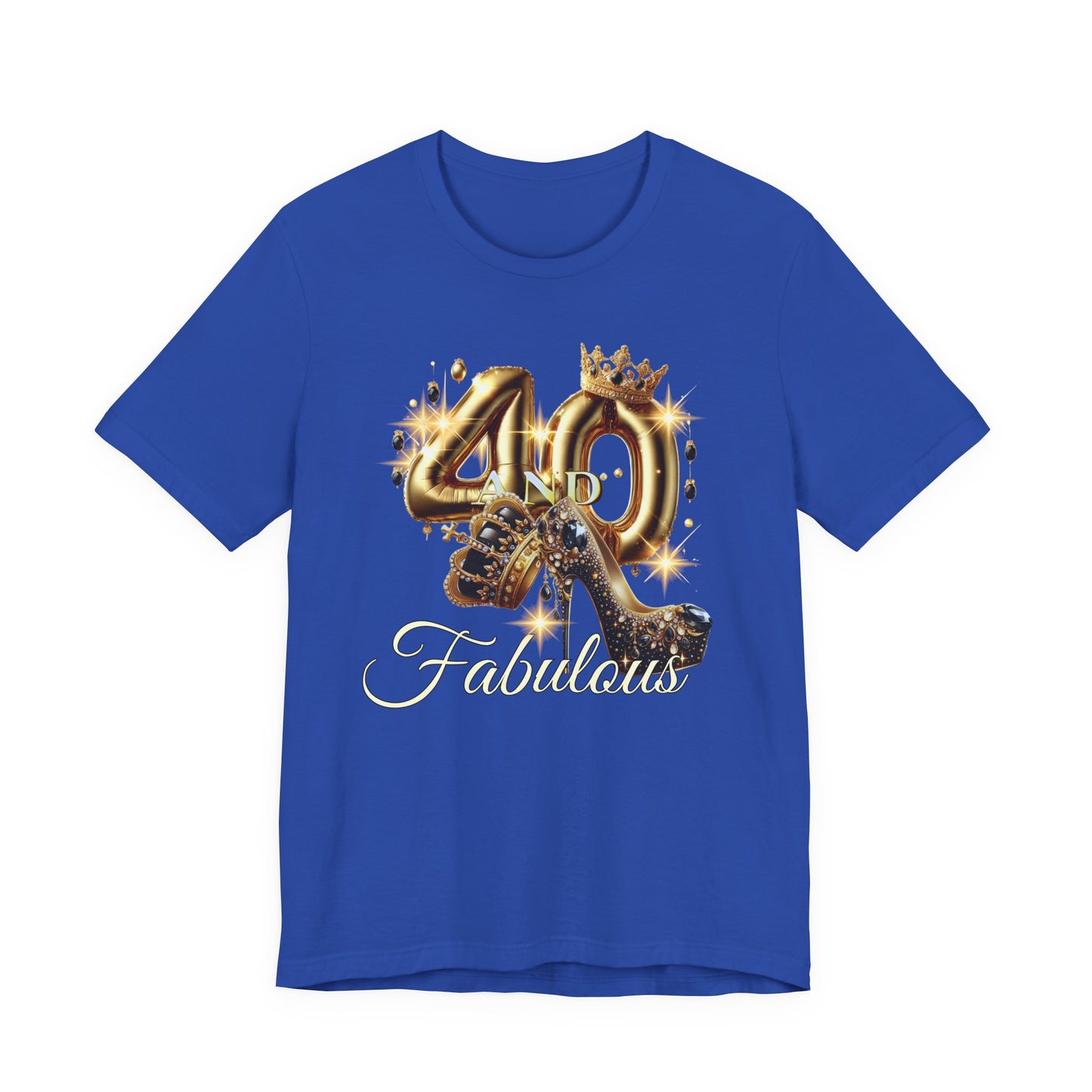 Fabulous 40 Birthday Tee, Unisex Short Sleeve T-Shirt, Party Attire, Birthday Celebration, Gift for Her, Fun Graphic Tee