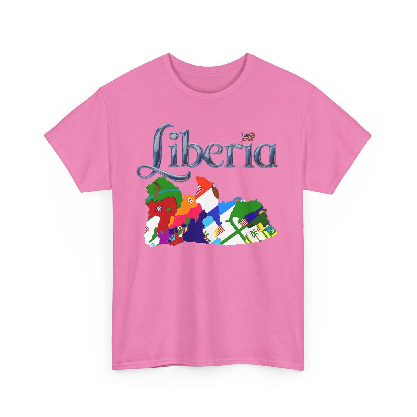 Colorful Liberia Map Tee, Unisex Cotton Shirt, Travel Souvenir, Gift for Adventurers, Map Lovers Apparel