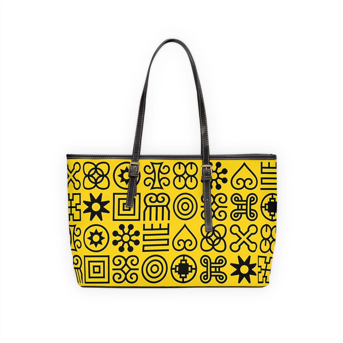 Adinkra Ankara Vibrant Print Shoulder Bag, Trendy Tote, Chic Handbag, Stylish Statement Purse, Perfect Gift for Her, PU Leather Handbag