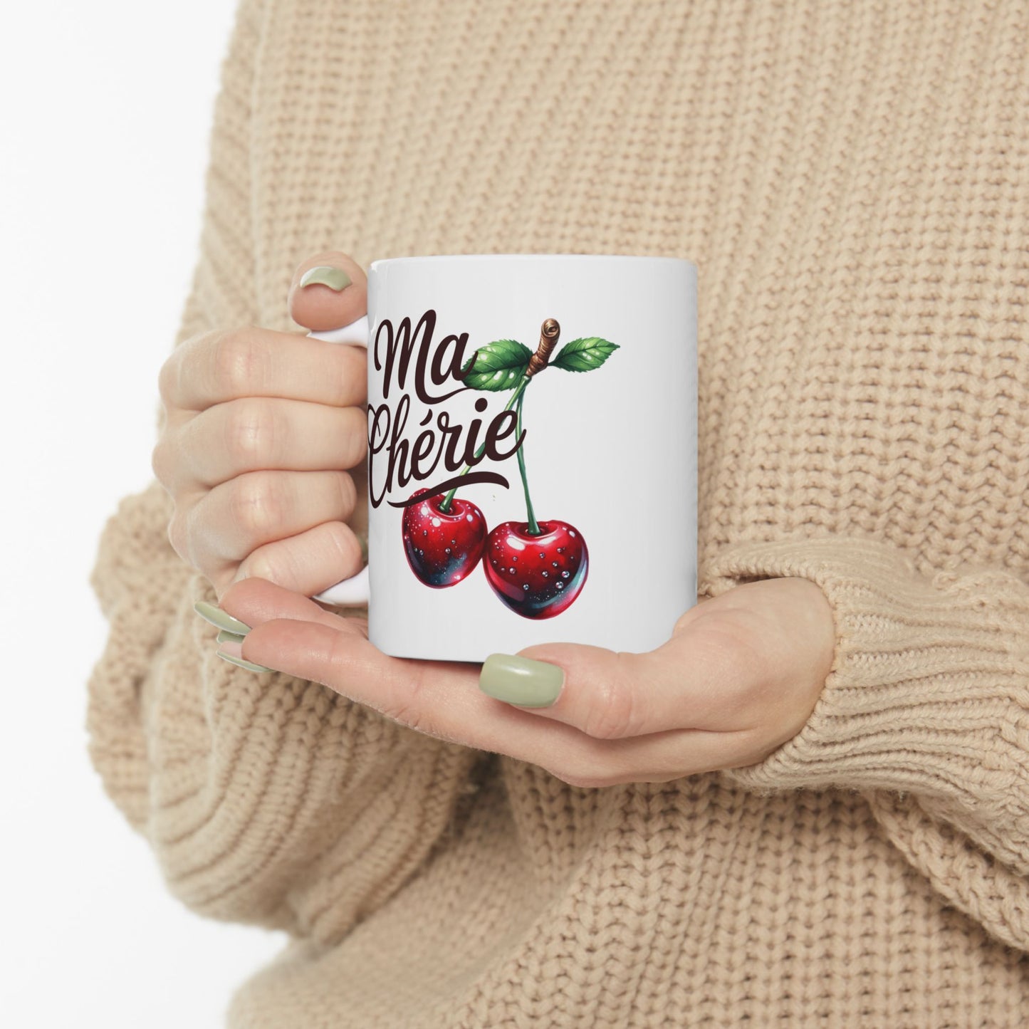 Charming cherry ceramic mug