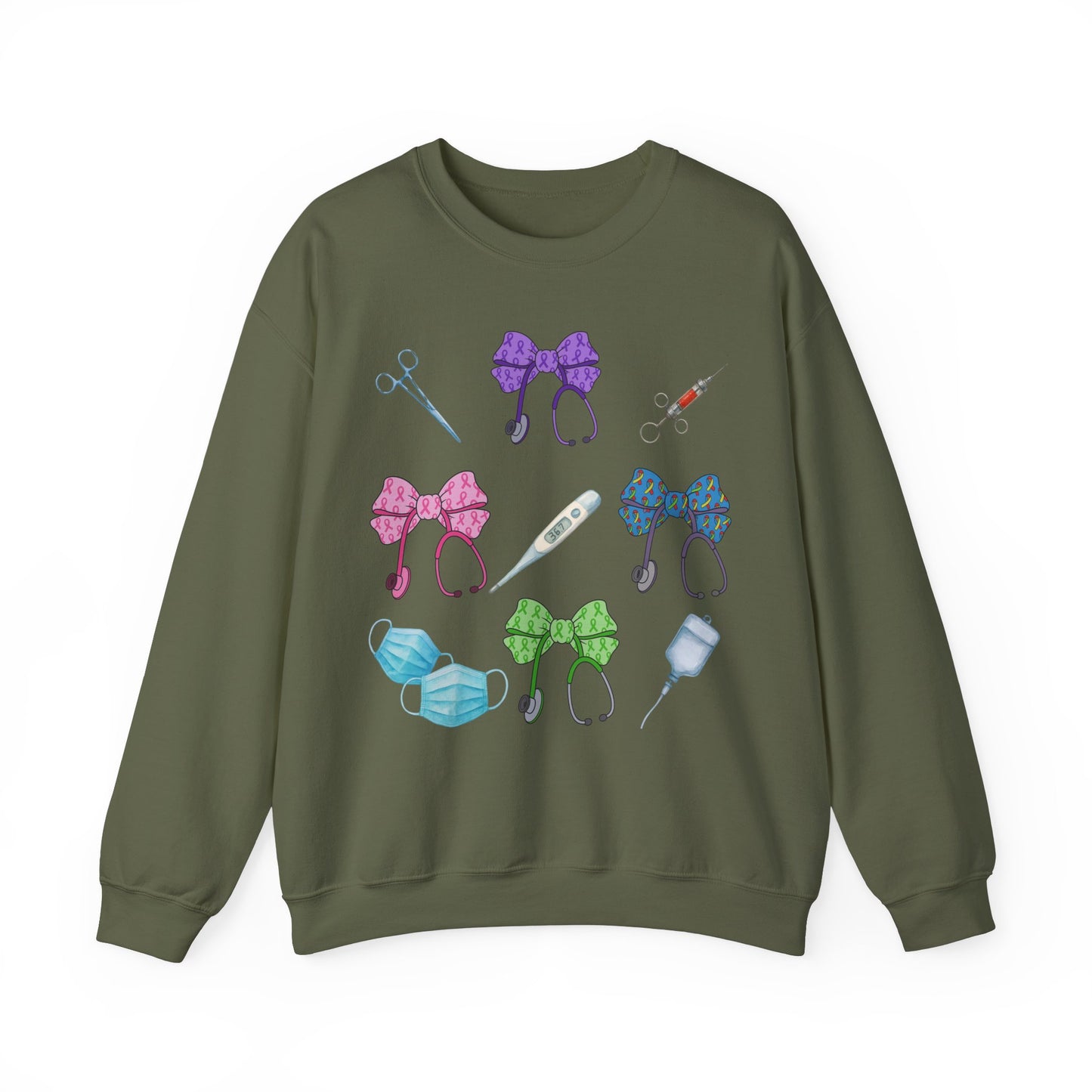 Medical Worker Nurse Gift Unisex Sweatshirt, Cancer Autism Autoimmune Awareness Crewneck Pullover, Nurses Week