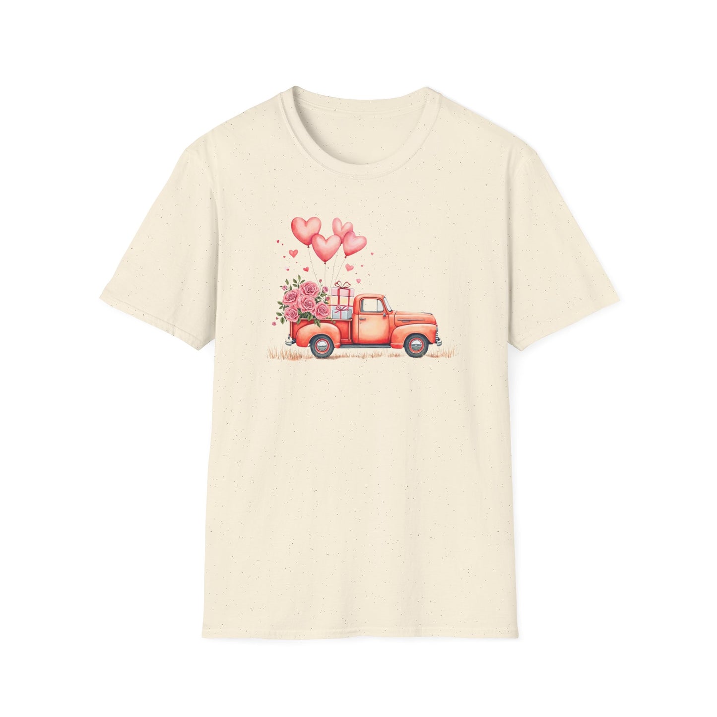 Vintage Valentine's Day Red Truck Sweatshirt | Romantic Love Truck Hoodie | Cute Valentine's Graphic Tee Unisex Soft style T-Shirt