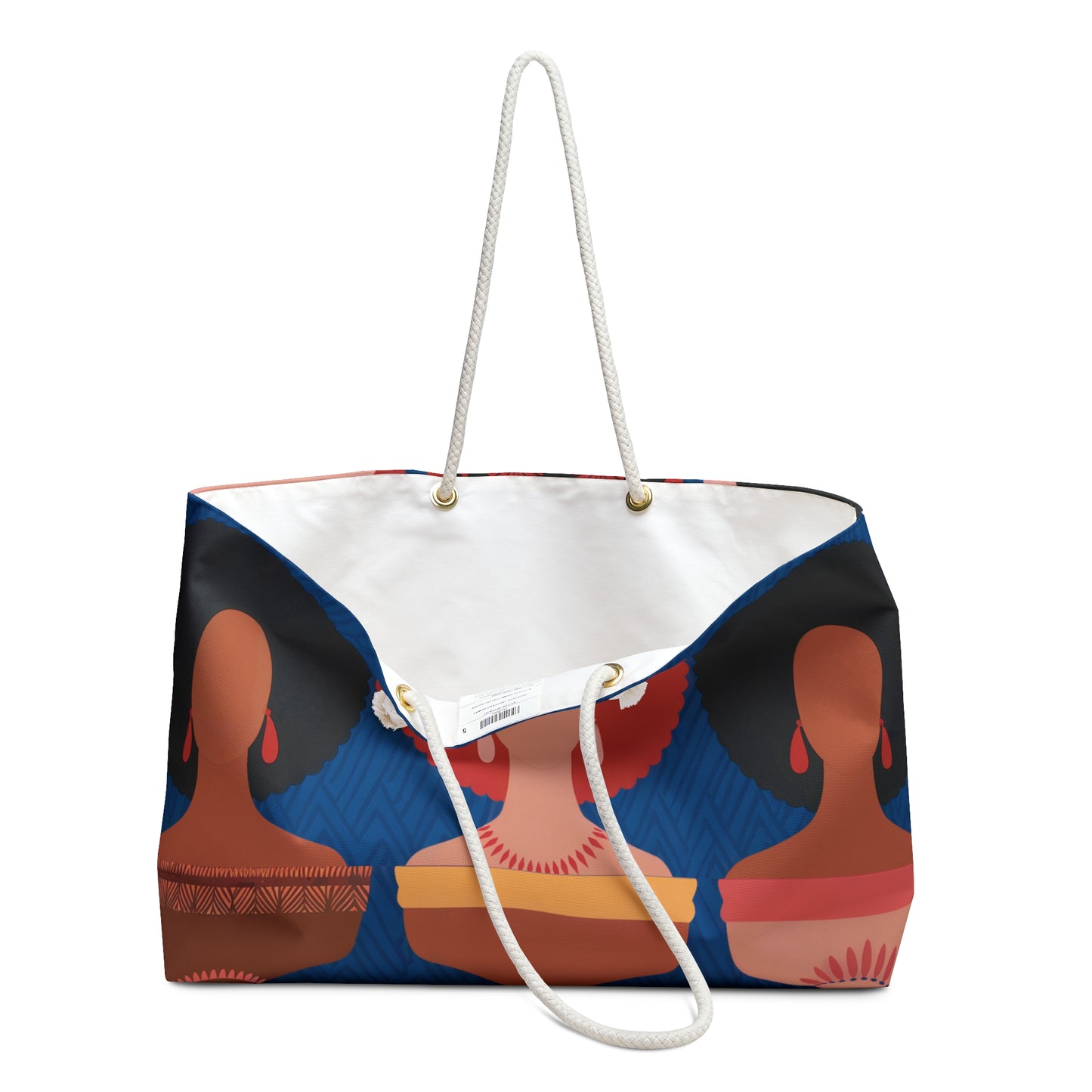 Weekender Bag, African Heritage Female Silhouettes Pattern, Travel Tote, Overnight Duffle, Carry-On Luggage, Ethnic Print Gym Bag