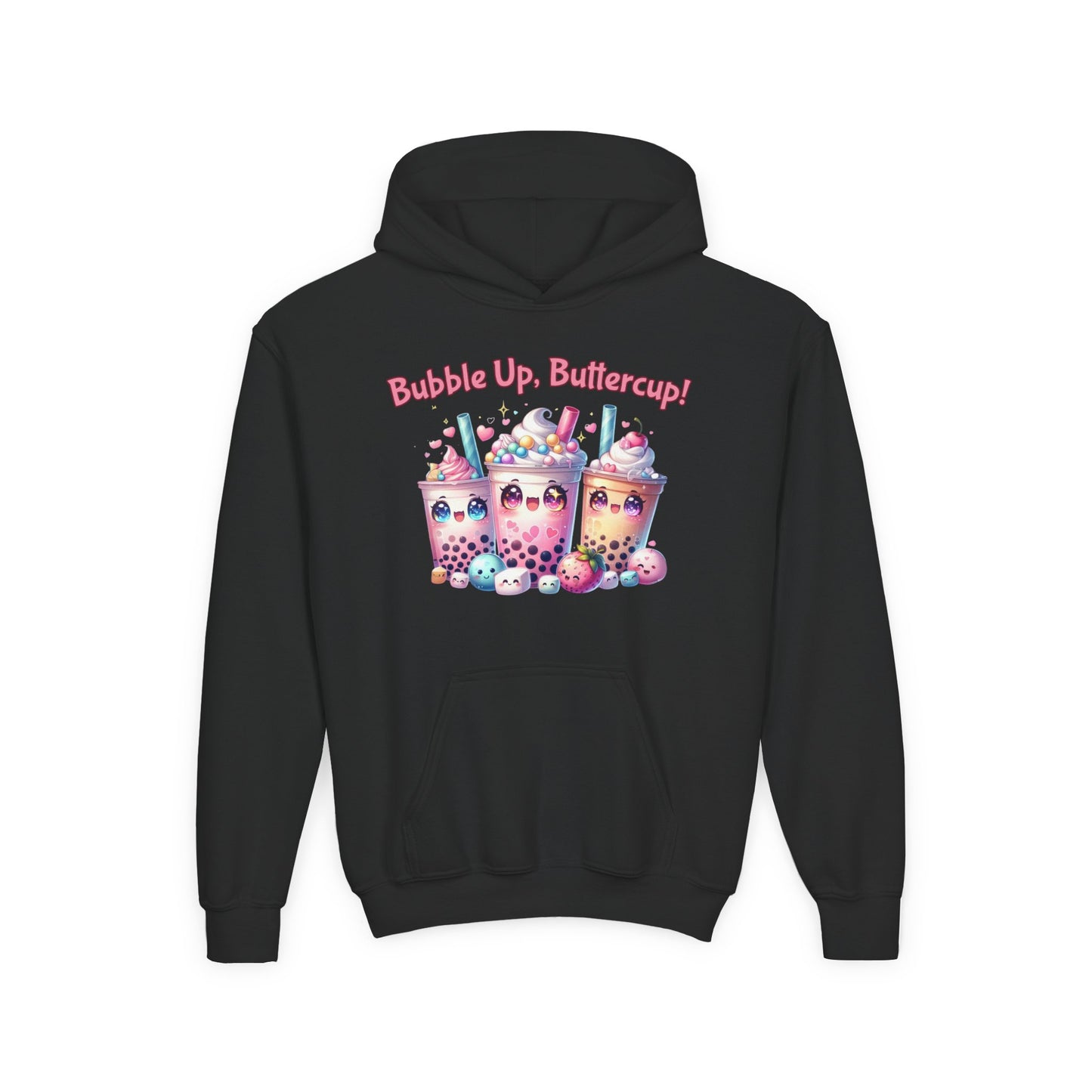 Bubble Tea Youth Hoodie, Fun Cup Design, Perfect for Kids, Cute Gift for Birthdays, Cozy Casual Wear