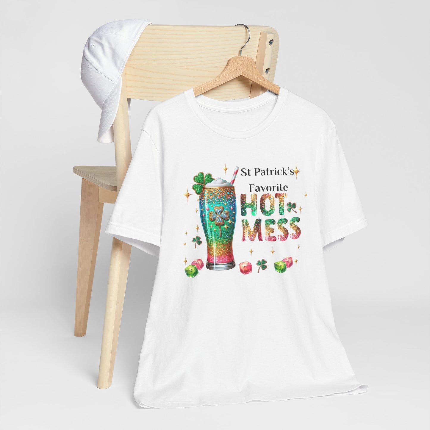 Celebrate St. Patrick's Day in style with this funny t-shirt, St Patrick Hot Mess Unisex Tee