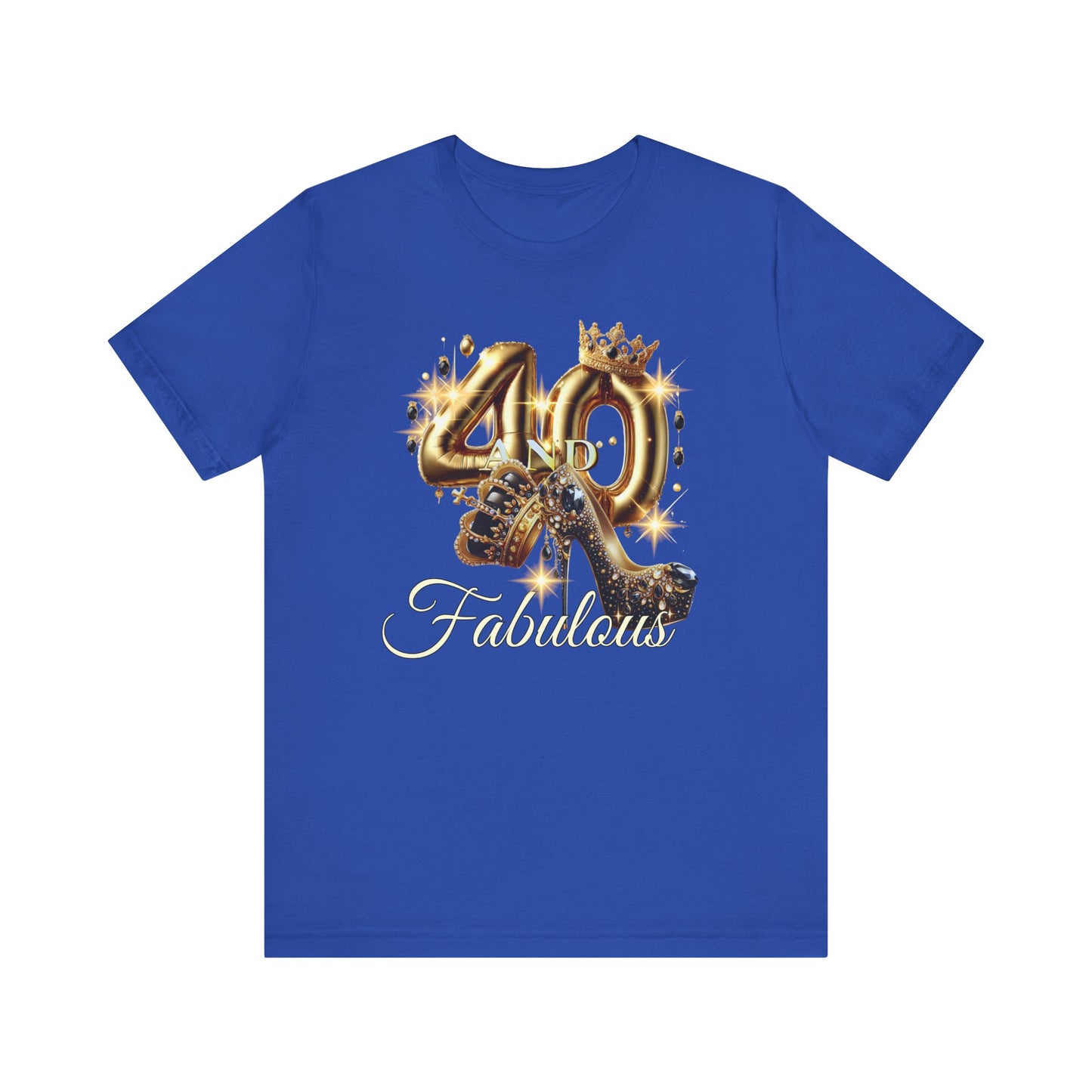 Fabulous 40 Birthday Tee, Unisex Short Sleeve T-Shirt, Party Attire, Birthday Celebration, Gift for Her, Fun Graphic Tee