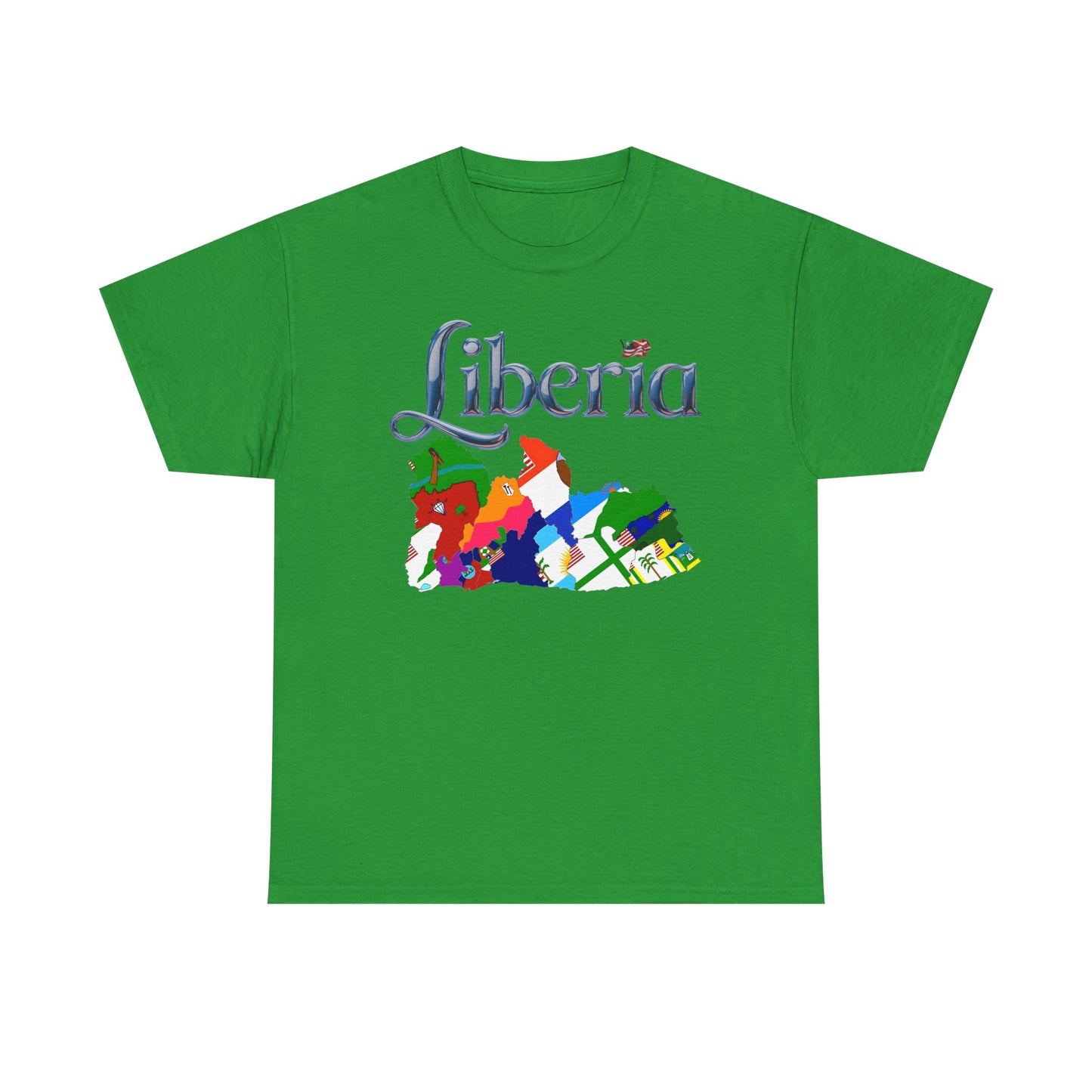 Colorful Liberia Map Tee, Unisex Cotton Shirt, Travel Souvenir, Gift for Adventurers, Map Lovers Apparel