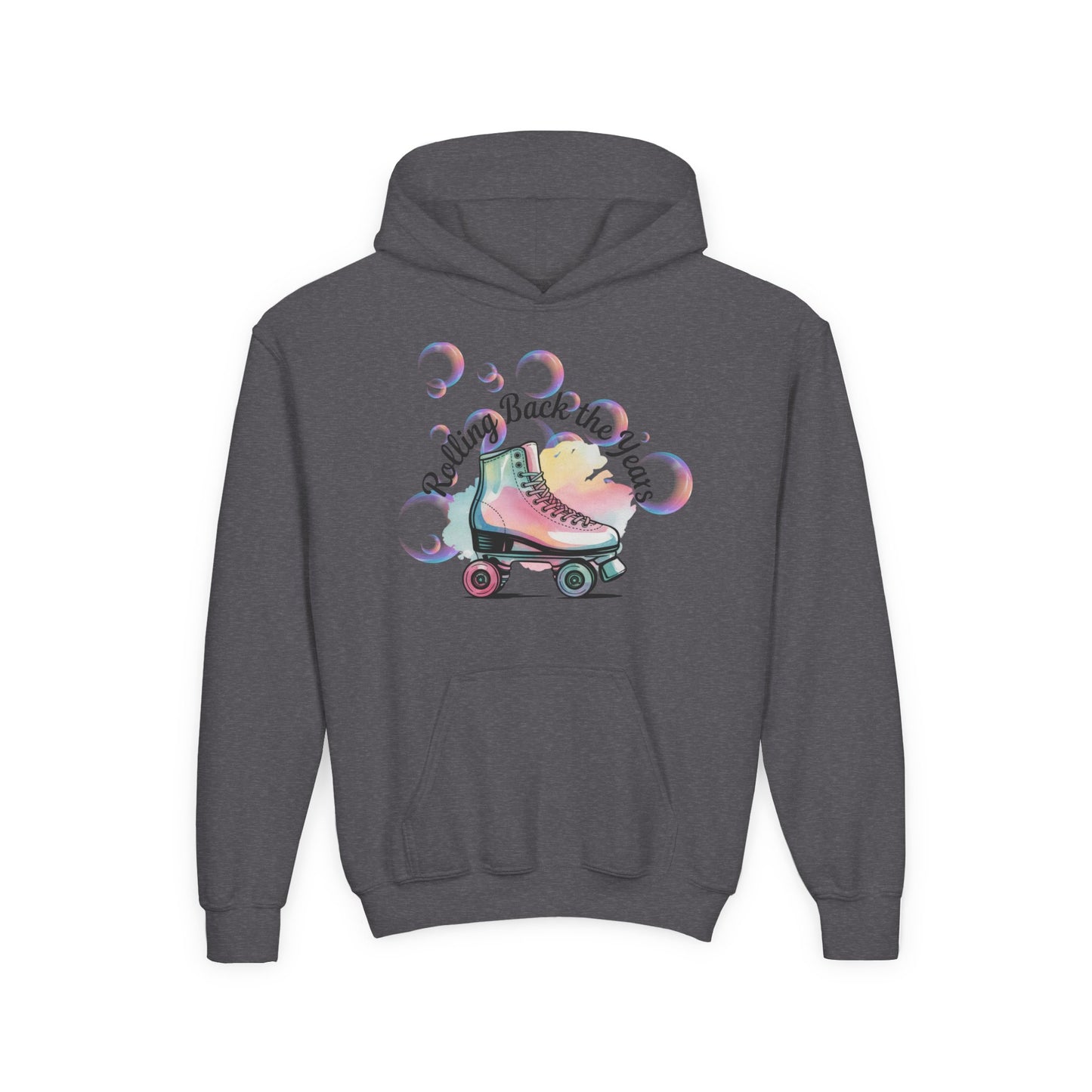 Retro Roller-Skating Hoodie, Youth Sweatshirt for Skate Lovers, Gift for Birthdays, Fun in Style, Nostalgic Vibes
