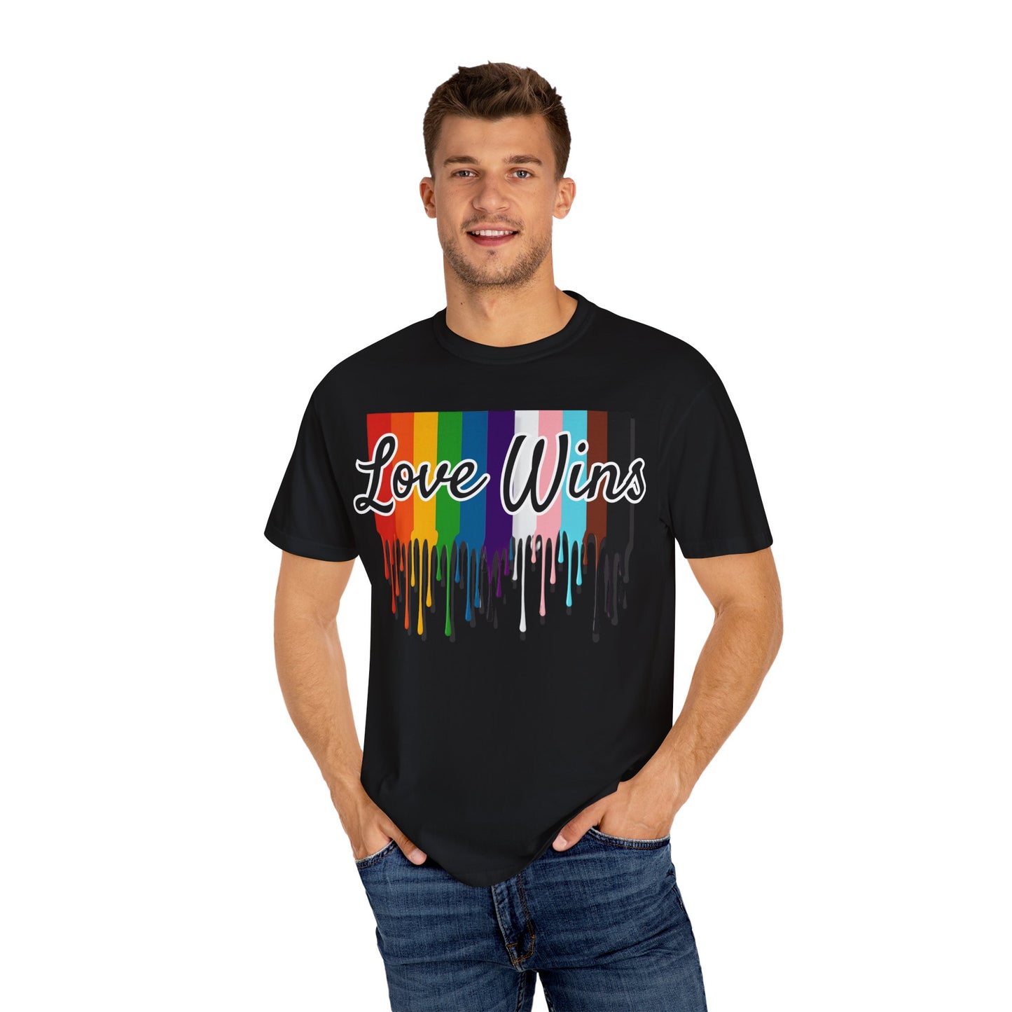 Love Wins Pride Drip Unisex T-shirt, LGBTQ Rainbow Pride Month Tee, Pride Festival Clothing, Rainbow Love Wins Shirt, Gay Pride Shirt, LGBTQ